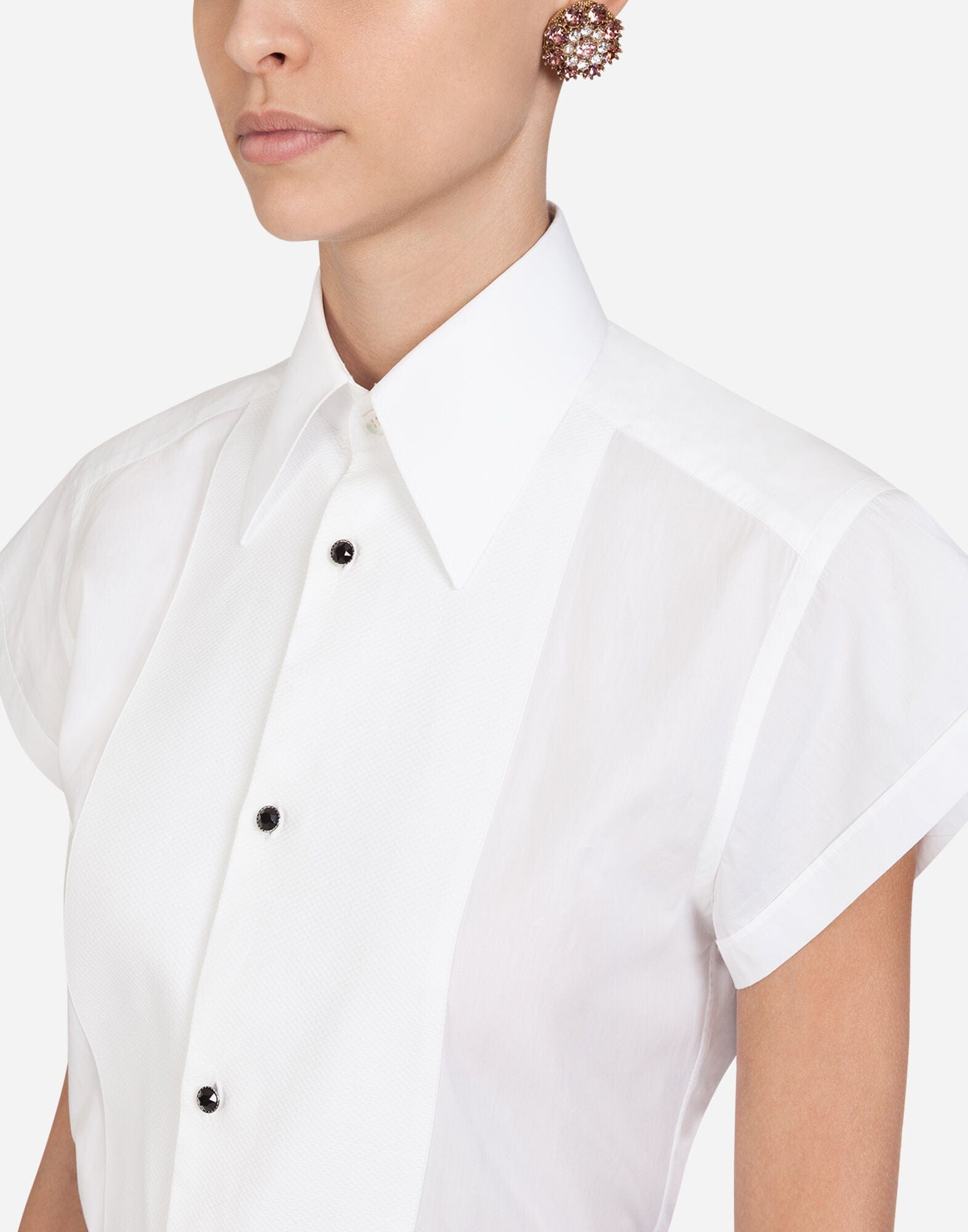 Dolce & Gabbana Short-Sleeved Tuxedo Shirt