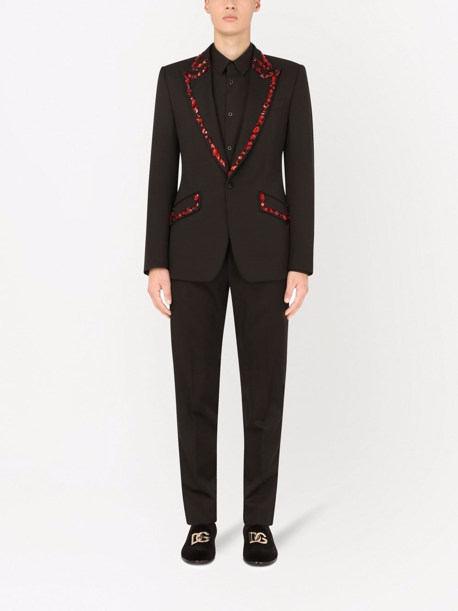 Dolce & Gabbana Sicilia-fit Rhinestone Embellished Wool Suit - alternate view
