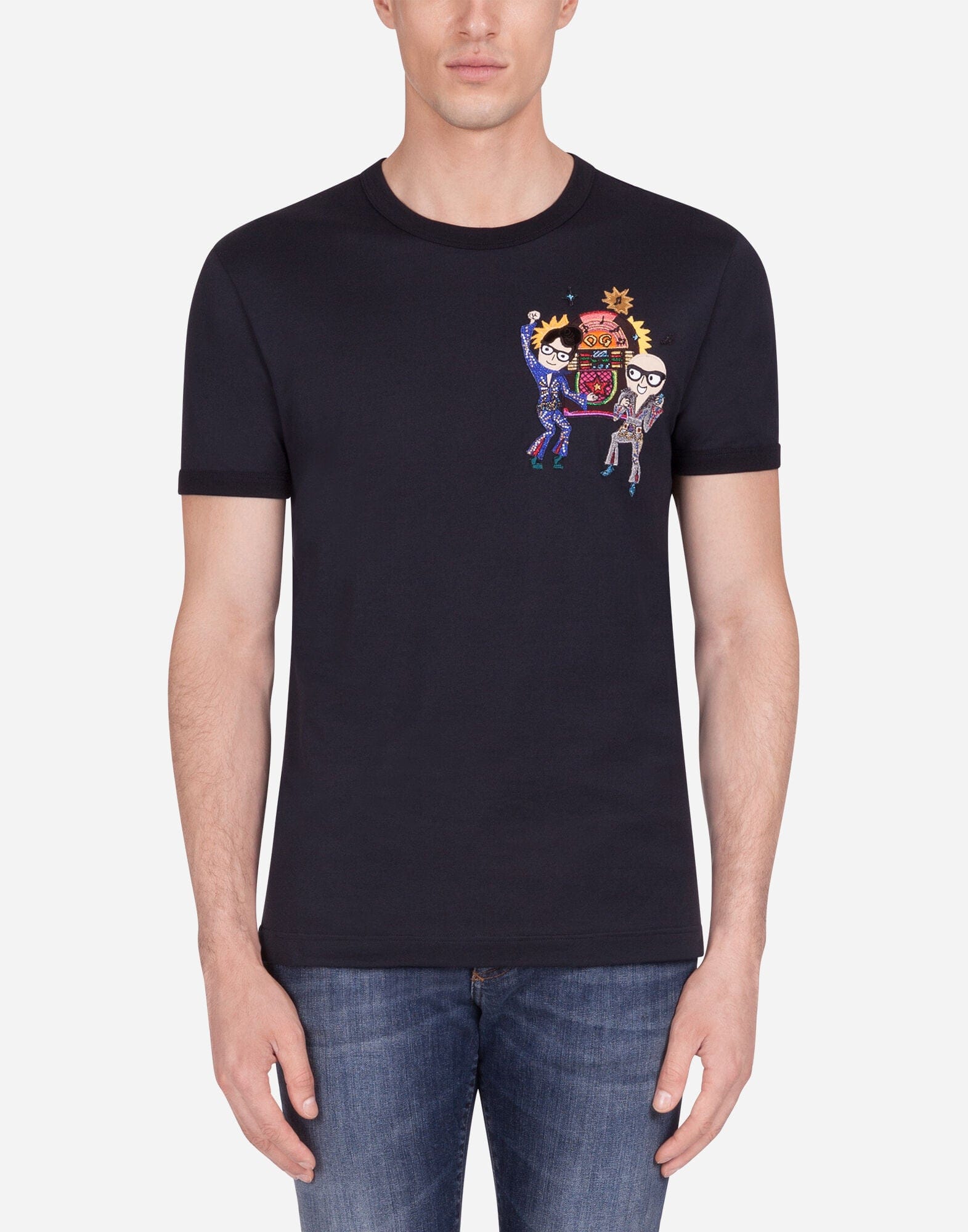 Dolce & Gabbana Sicilian Tropical DG Family Patch T-Shirt | Sendegaro