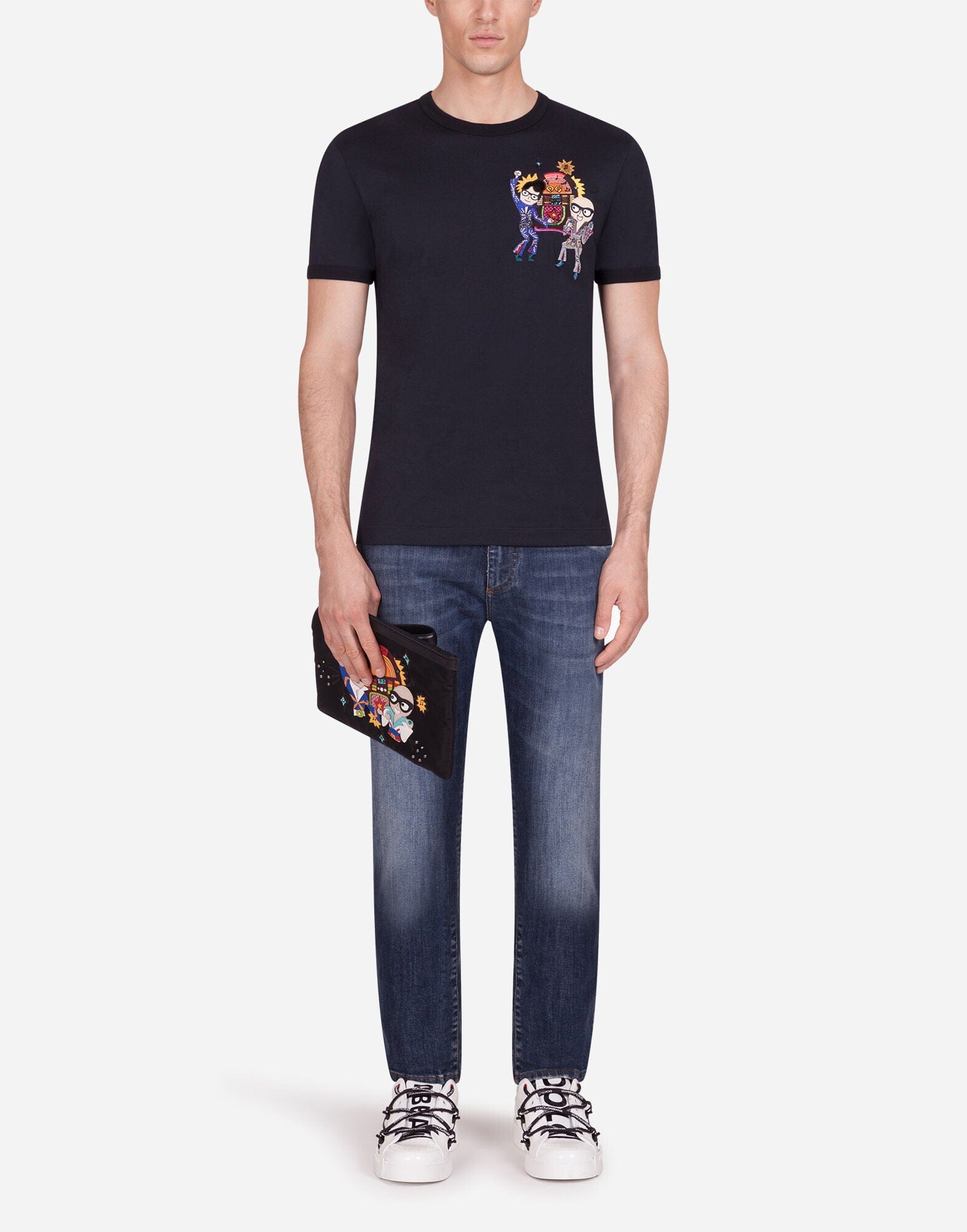 Dolce & Gabbana Sicilian Tropical DG Family Patch T-Shirt | Sendegaro