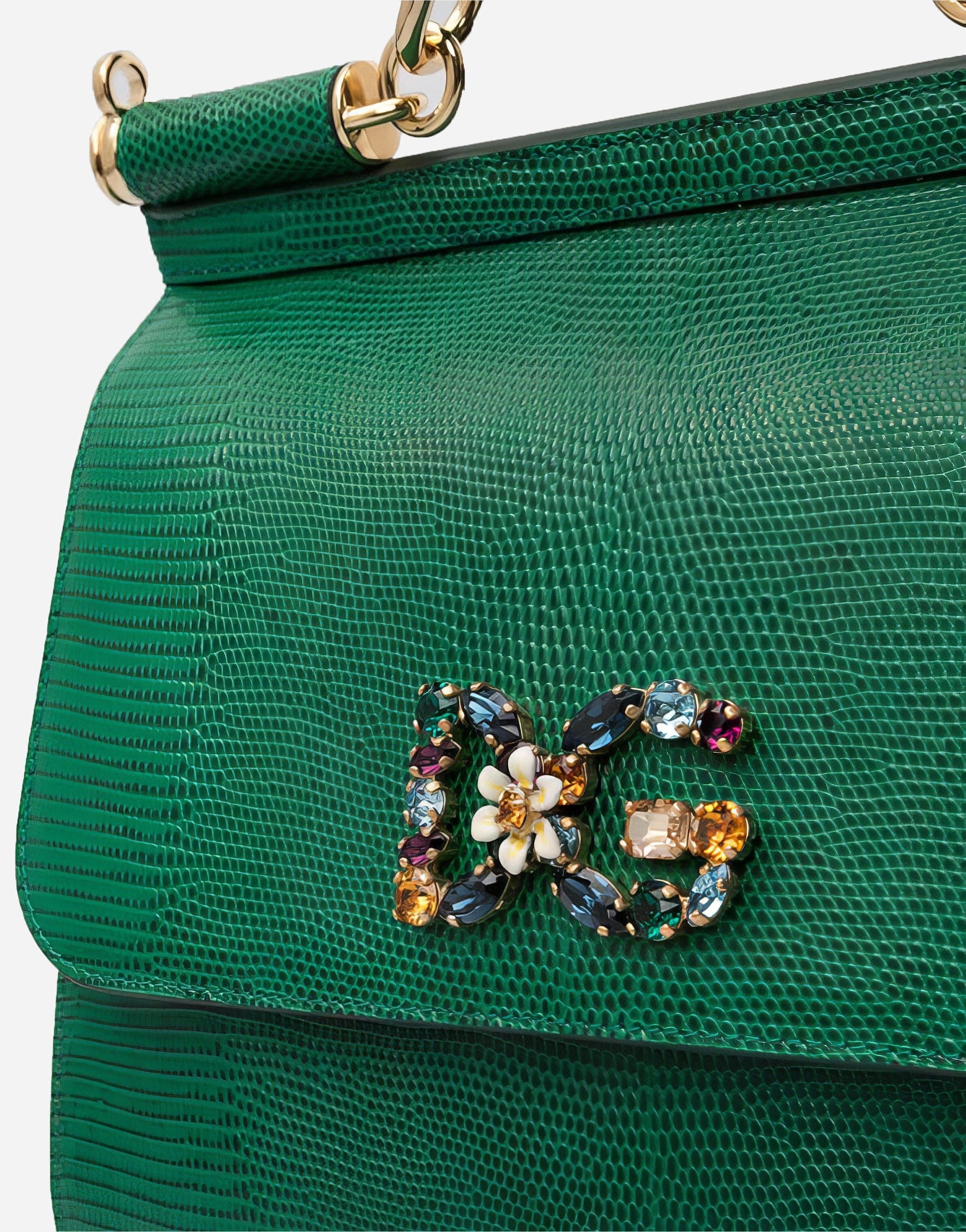 Dolce & Gabbana Sicily Bag With Crystal DG Logo