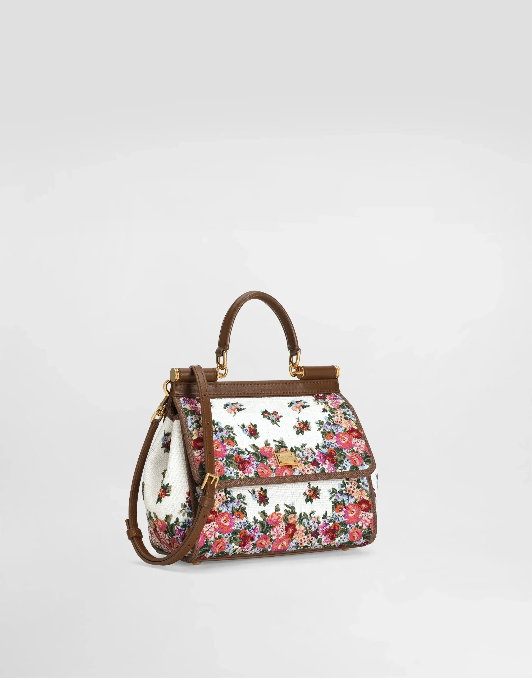 Dolce & Gabbana Sicily Medium Floral Embroidered Handbag