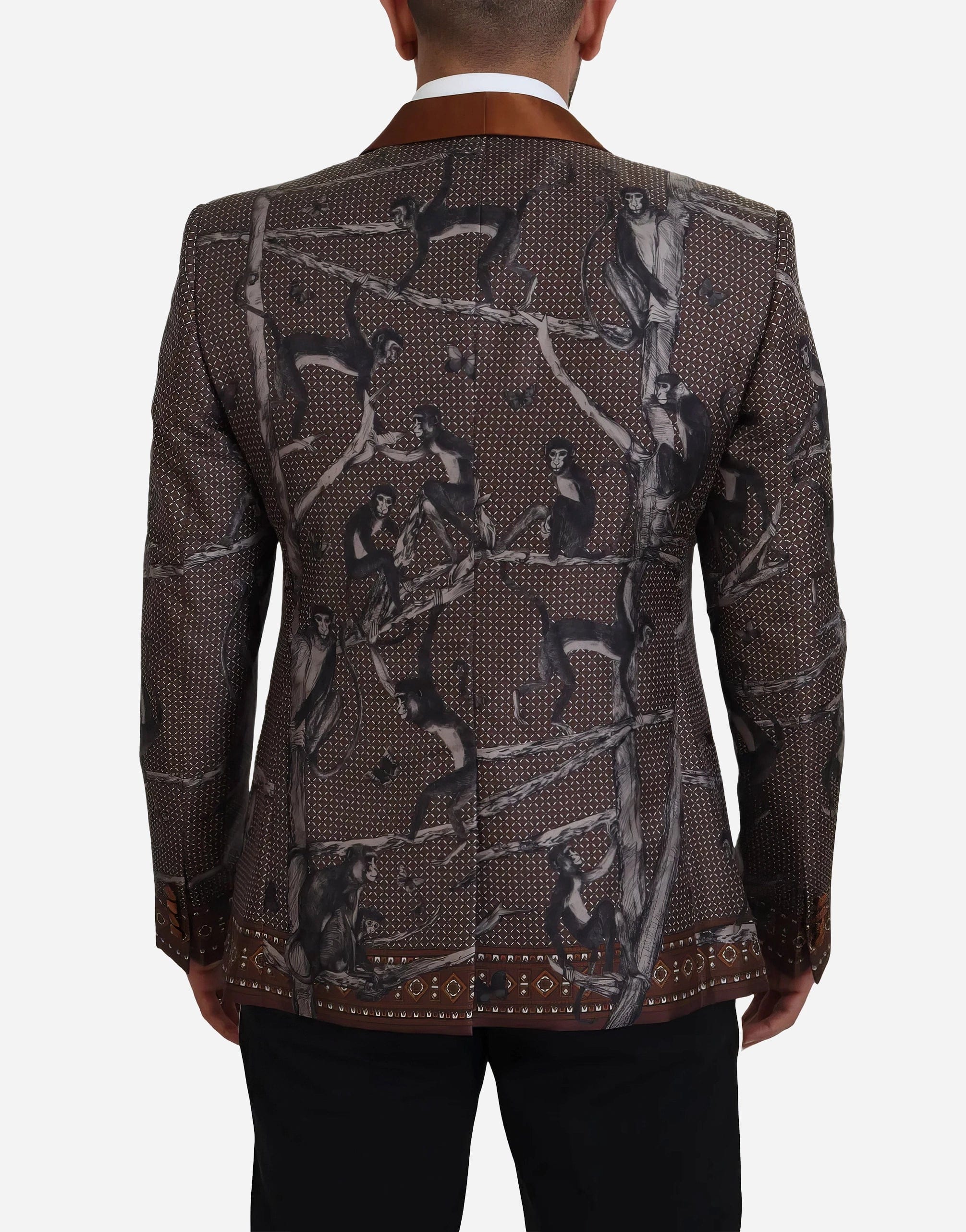 Dolce & Gabbana Silk Blazer With Monkey Print