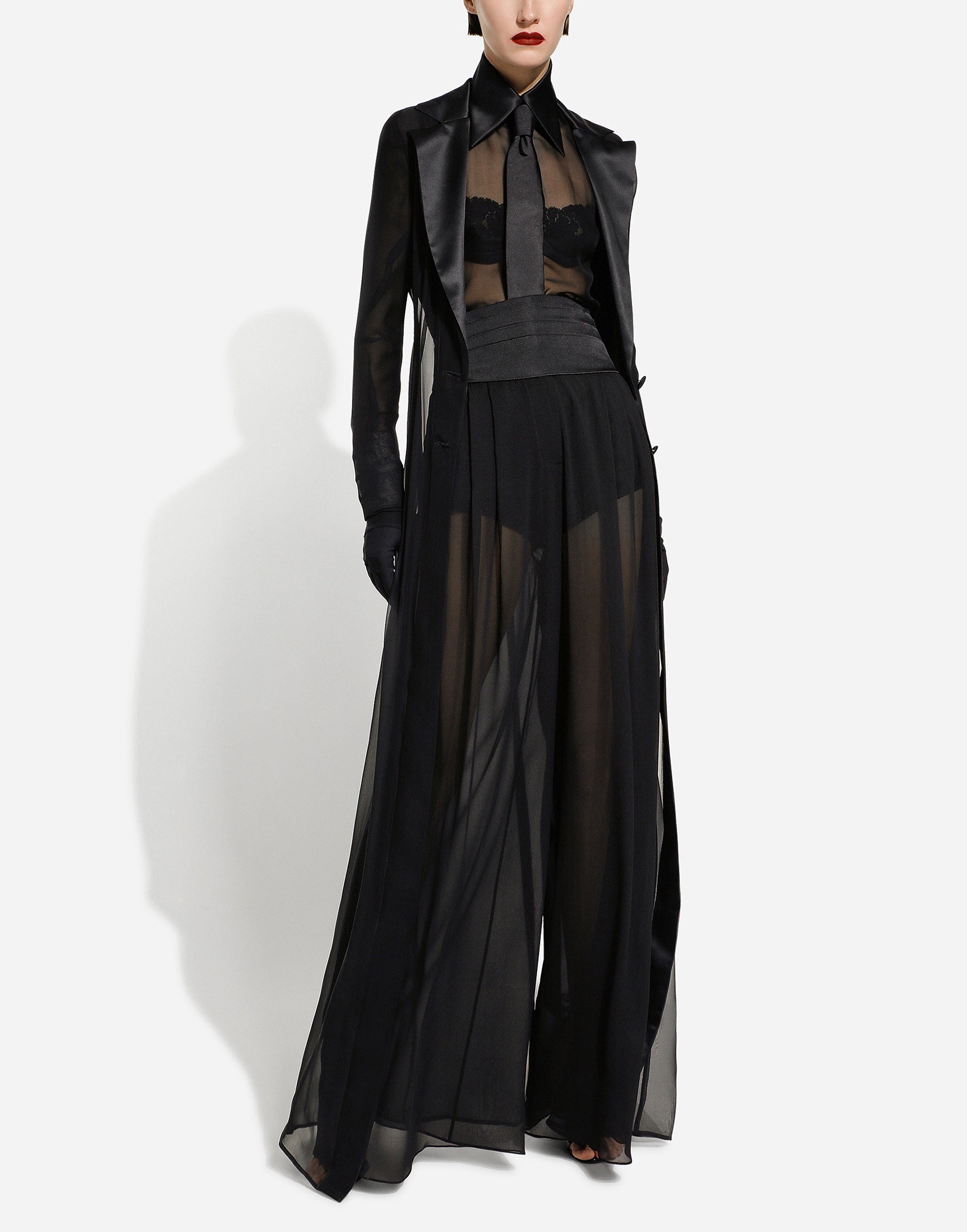 Dolce & Gabbana Silk Chiffon Duster Coat