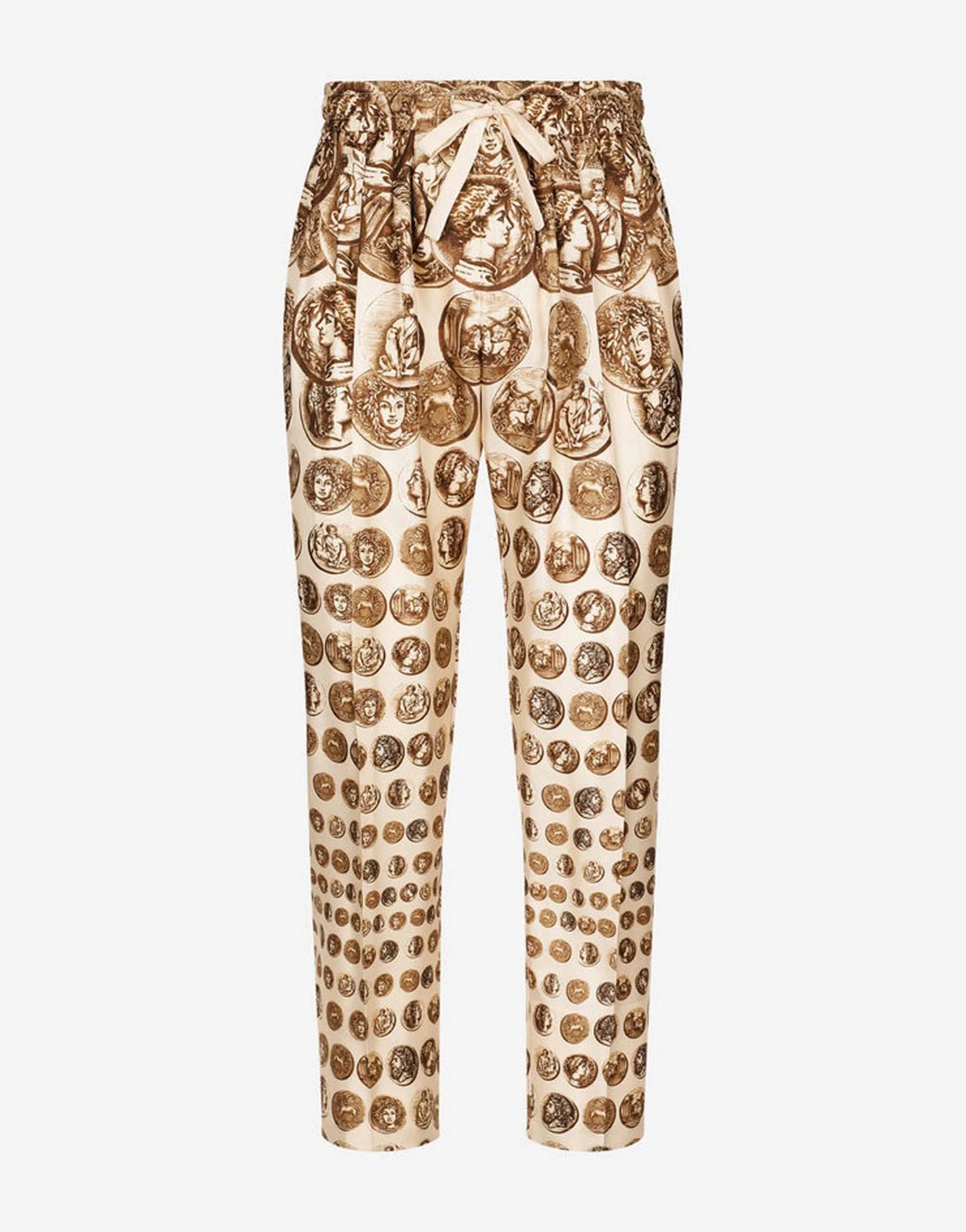 Dolce & Gabbana Silk Coin-Print Track Pants