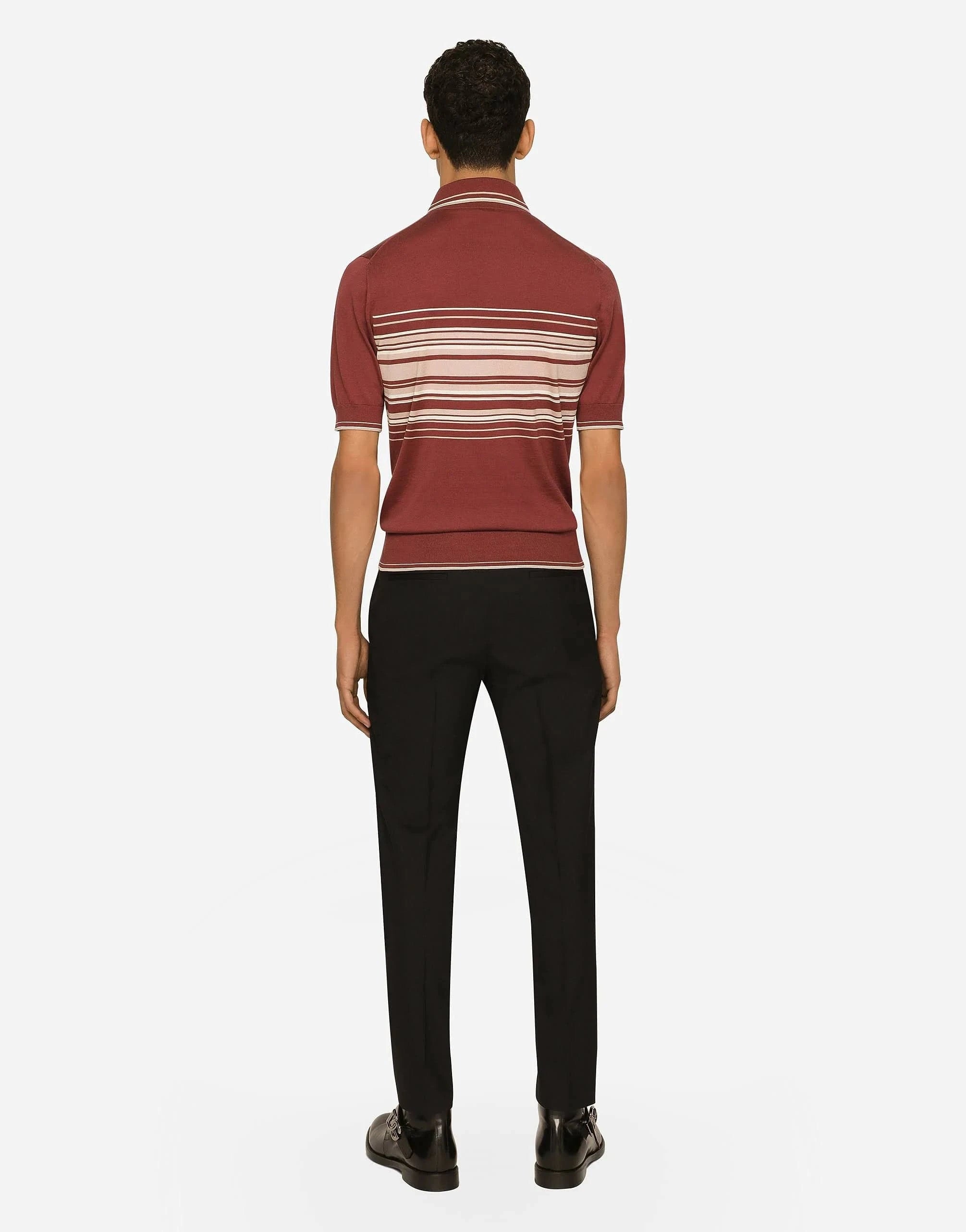 Dolce & Gabbana Silk-Cotton Blend DG Embroidery Polo Shirt