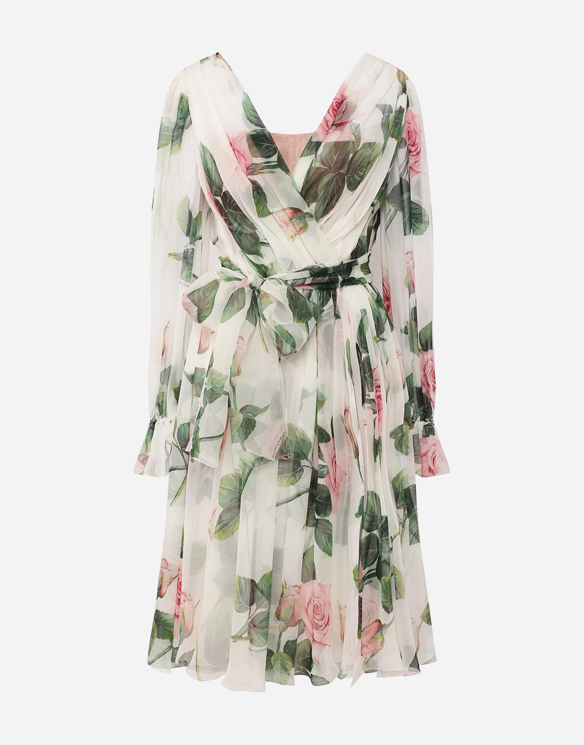 Dolce & Gabbana Silk Floral Print A-line Dress