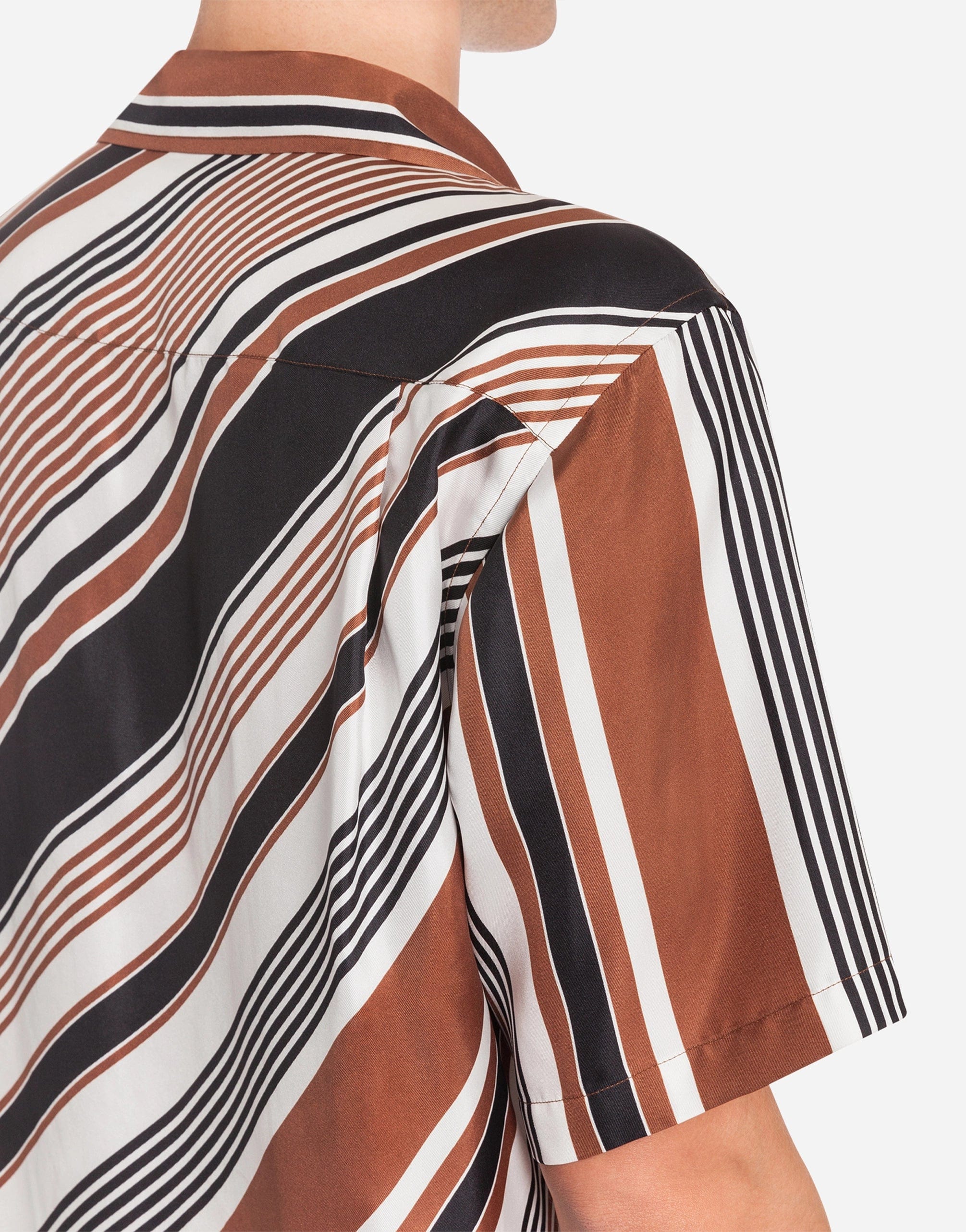 Silk Hawaii Shirt With Striped Print