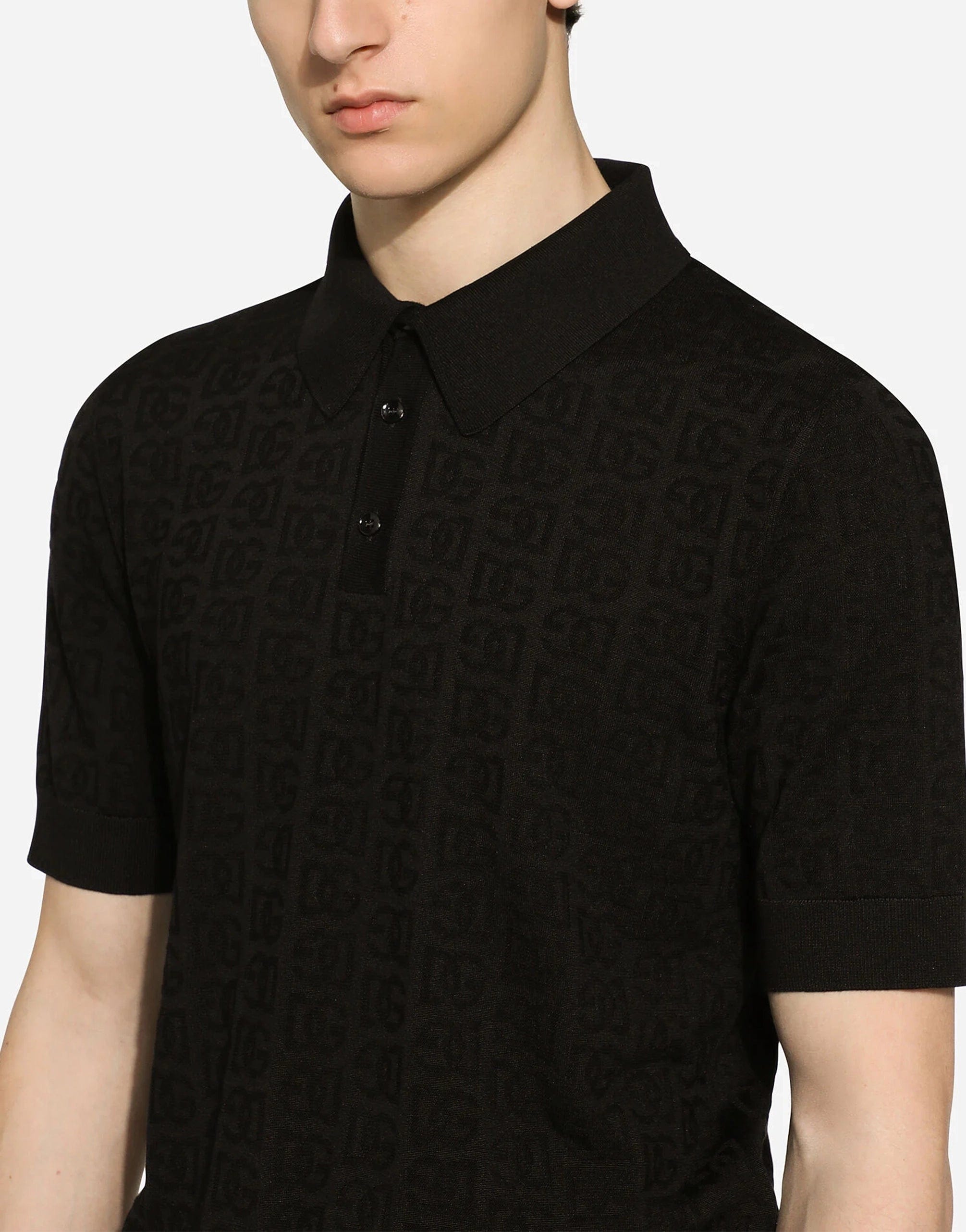 Dolce & Gabbana Silk Jacquard Polo-Shirt