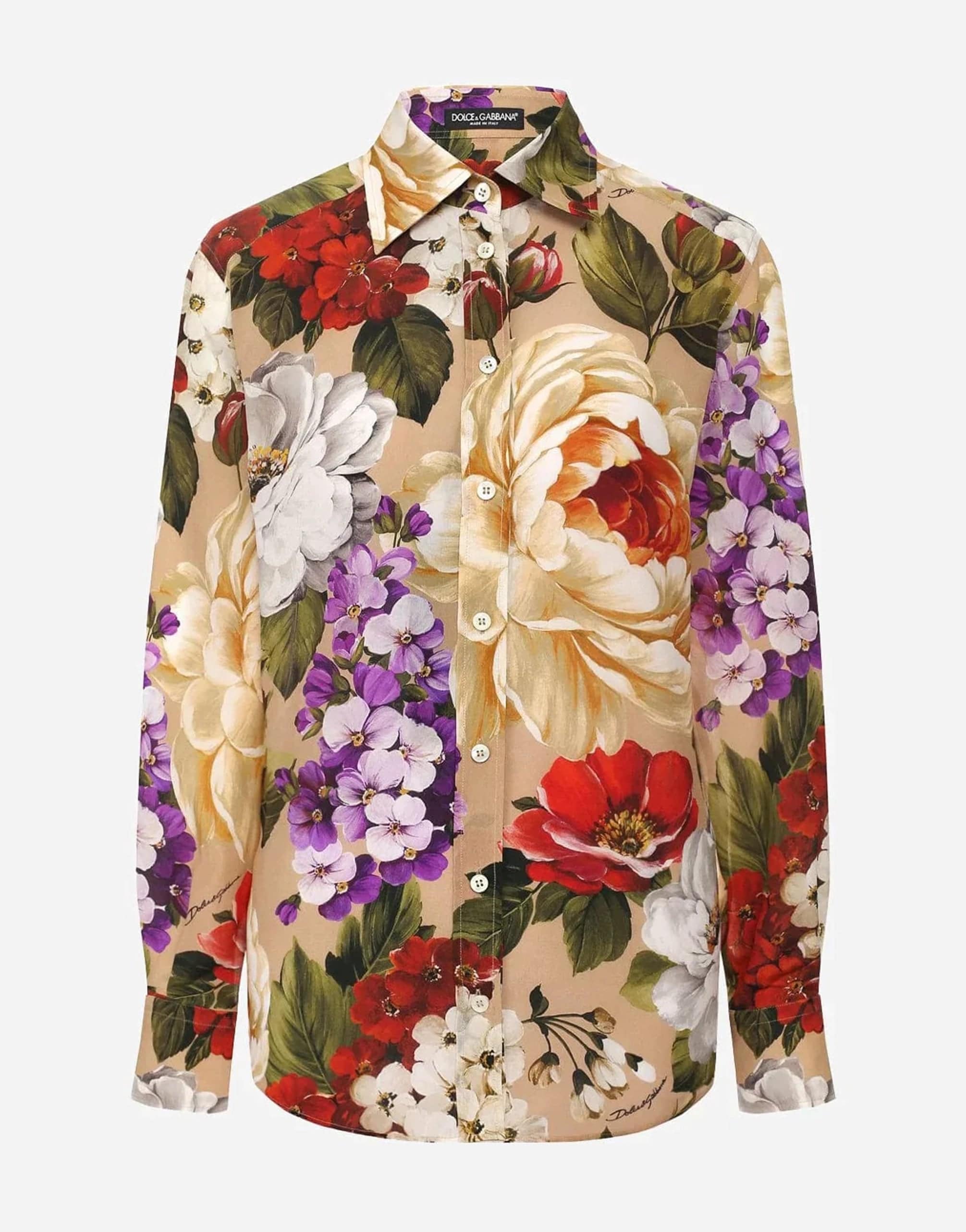 Dolce & Gabbana Silk Loose Fit Floral Shirt