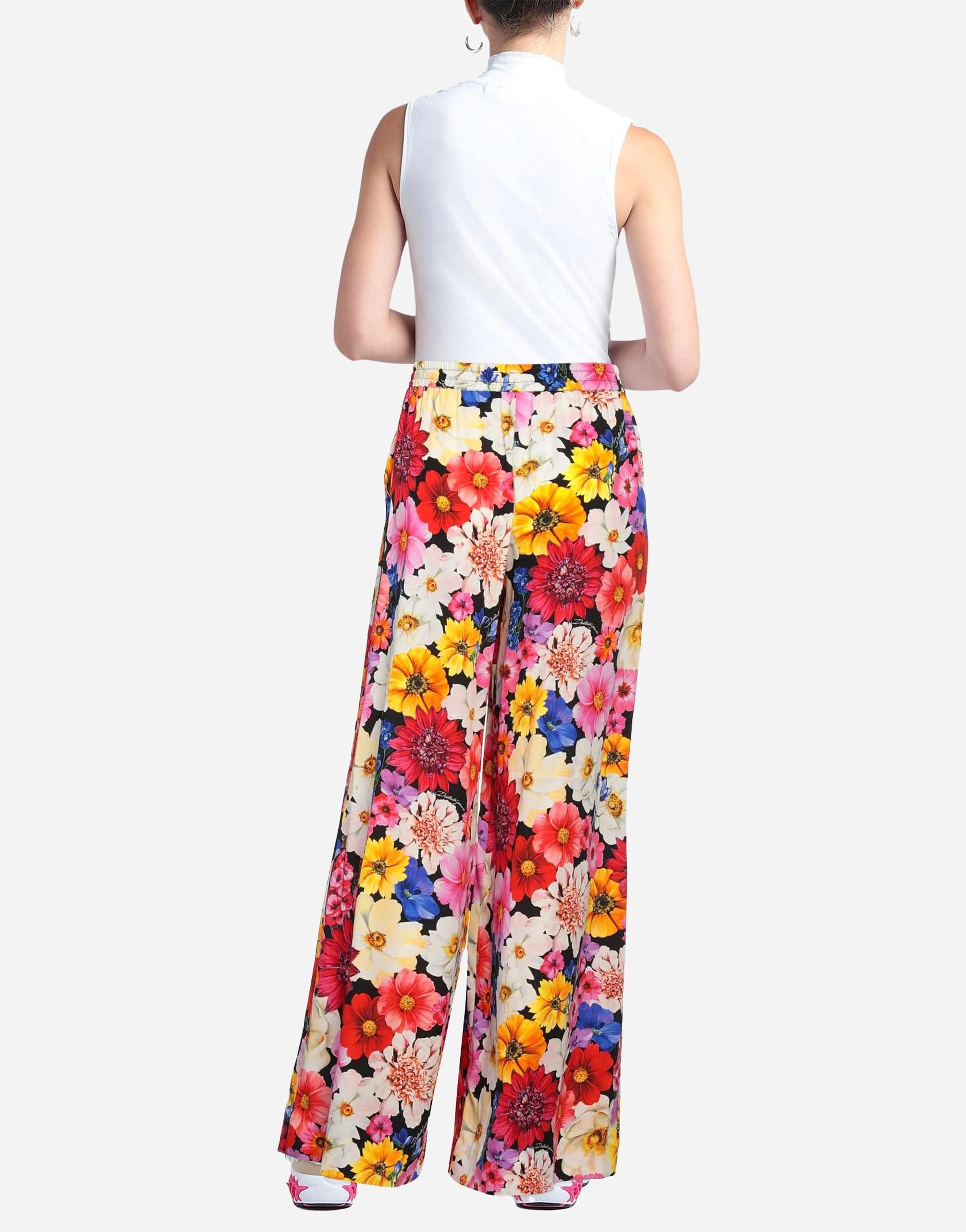 Dolce & Gabbana Silk Pants With Floral Print