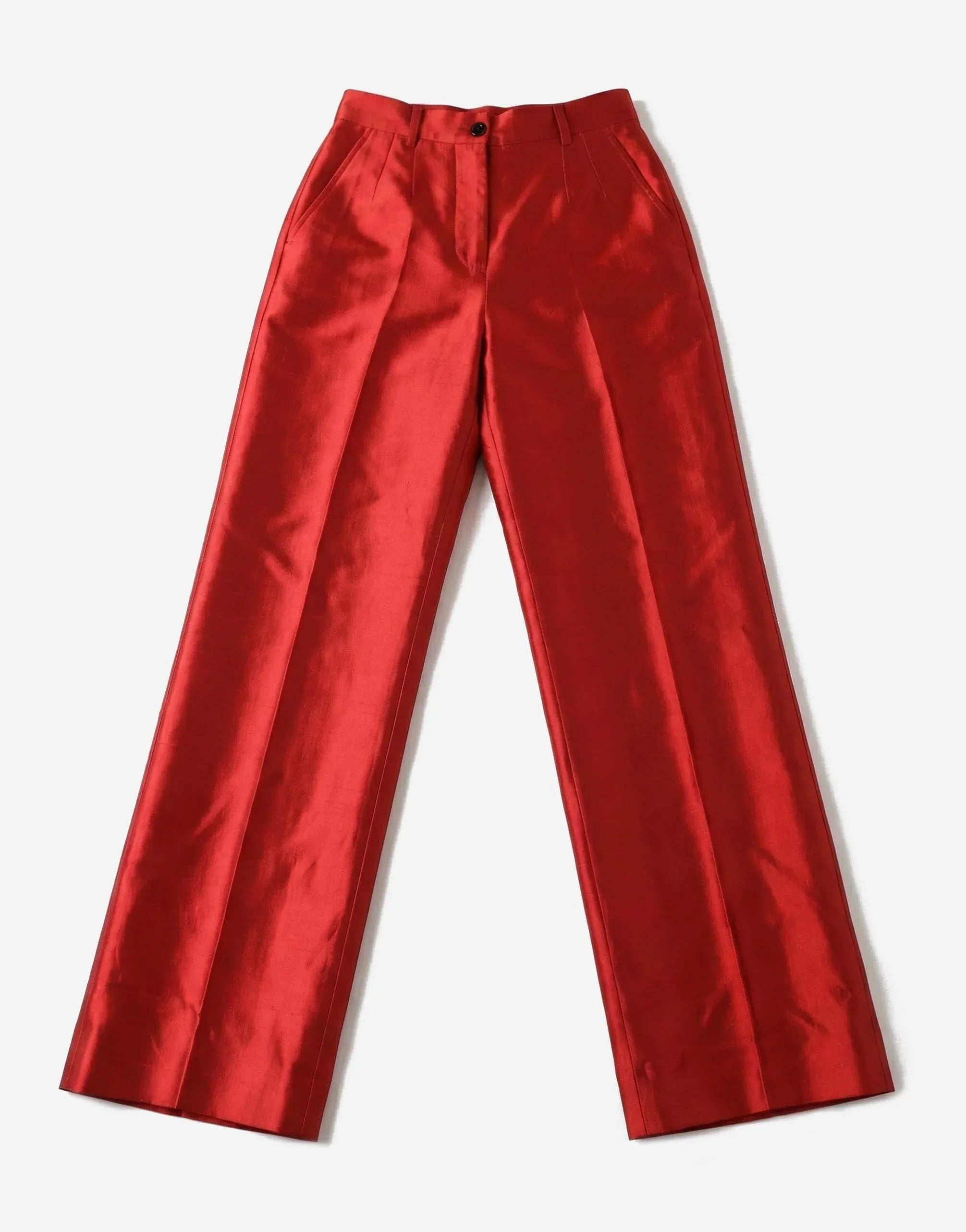 Dolce & Gabbana Silk Satin High-Waisted Wide-Leg Trousers
