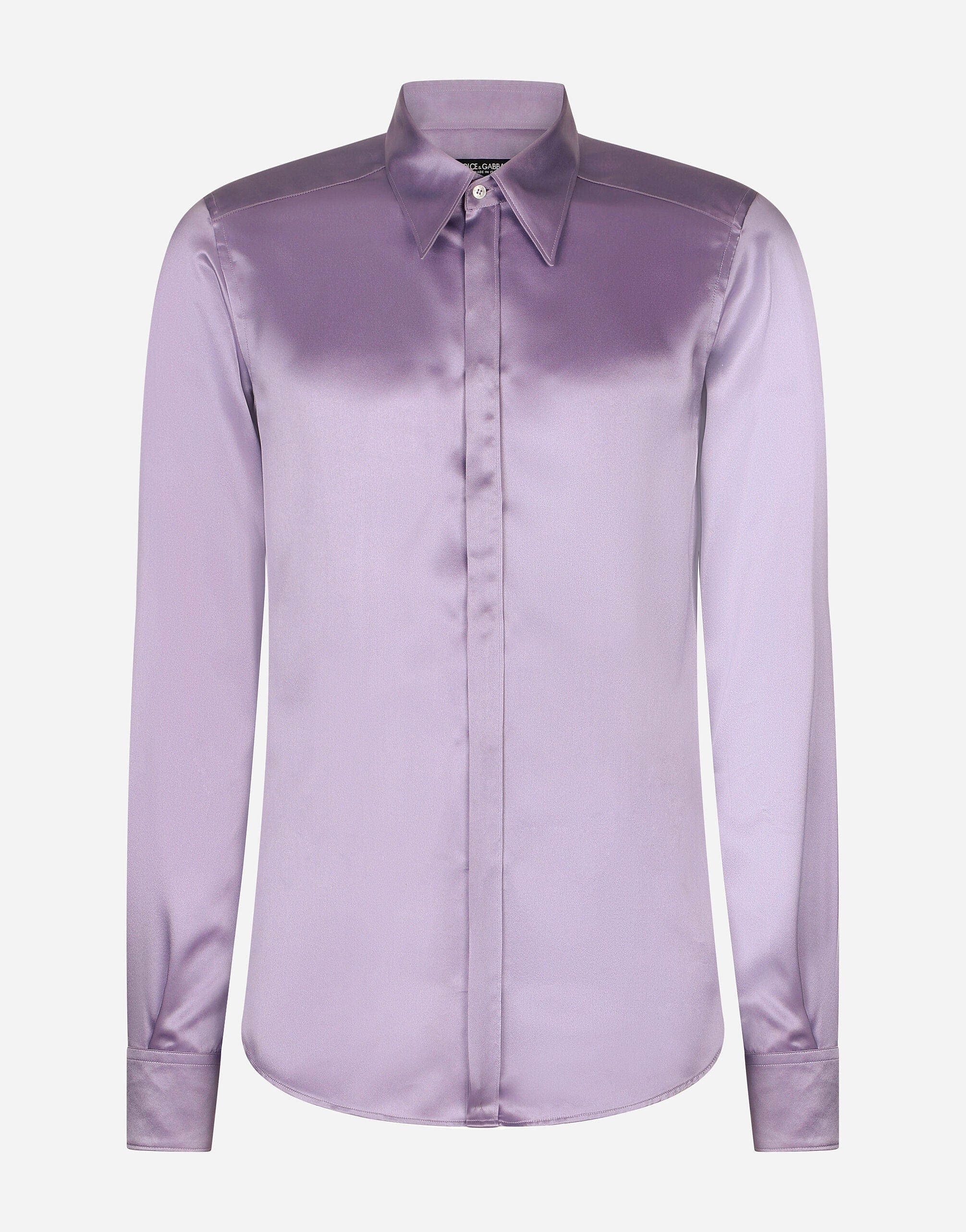 Dolce & Gabbana Silk Satin Martini-Fit Shirt