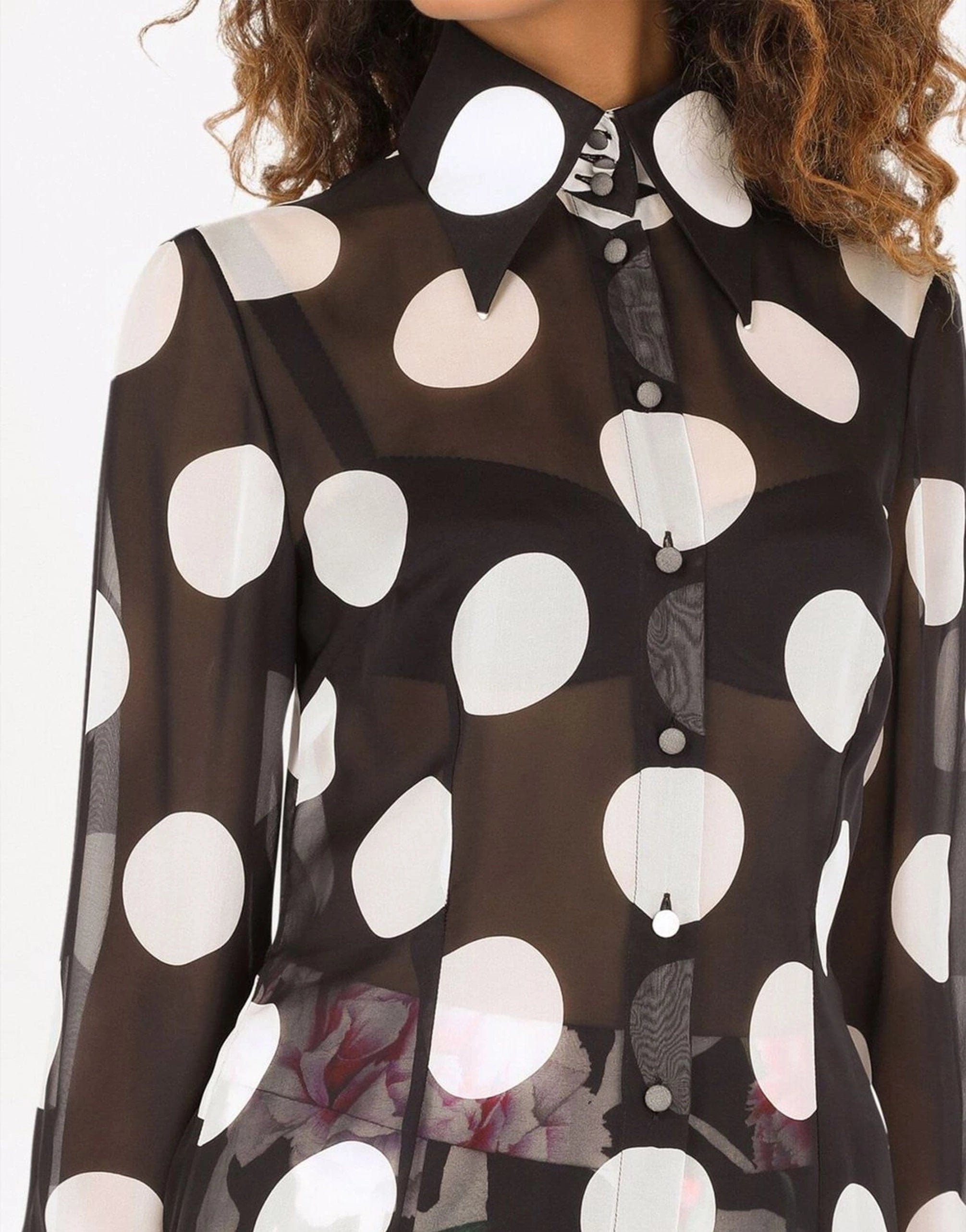 Silk Shirt With Polka Dot