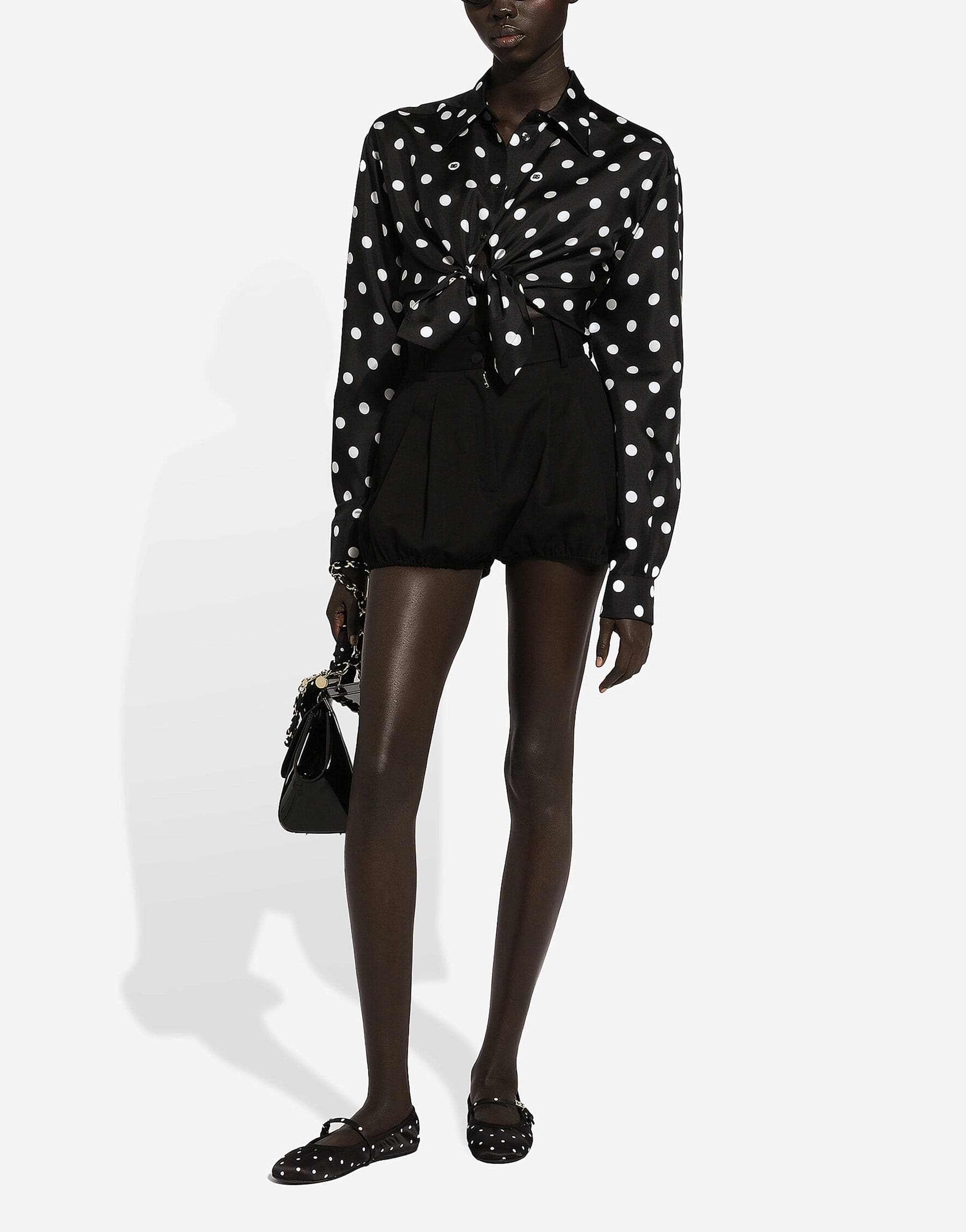 Dolce & Gabbana Silk Shirt With Polka-Dot Print