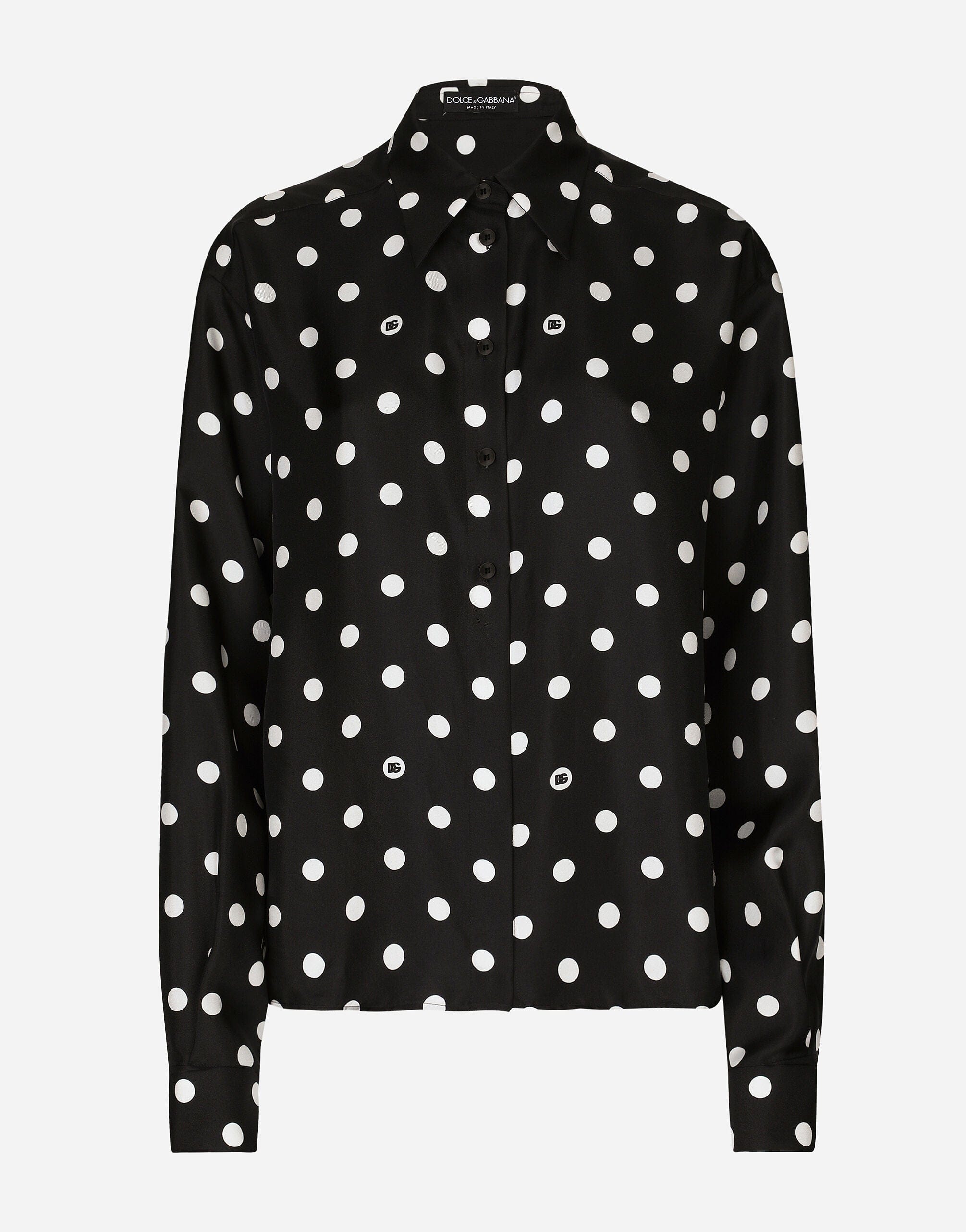 Dolce & Gabbana Silk Shirt With Polka-Dot Print