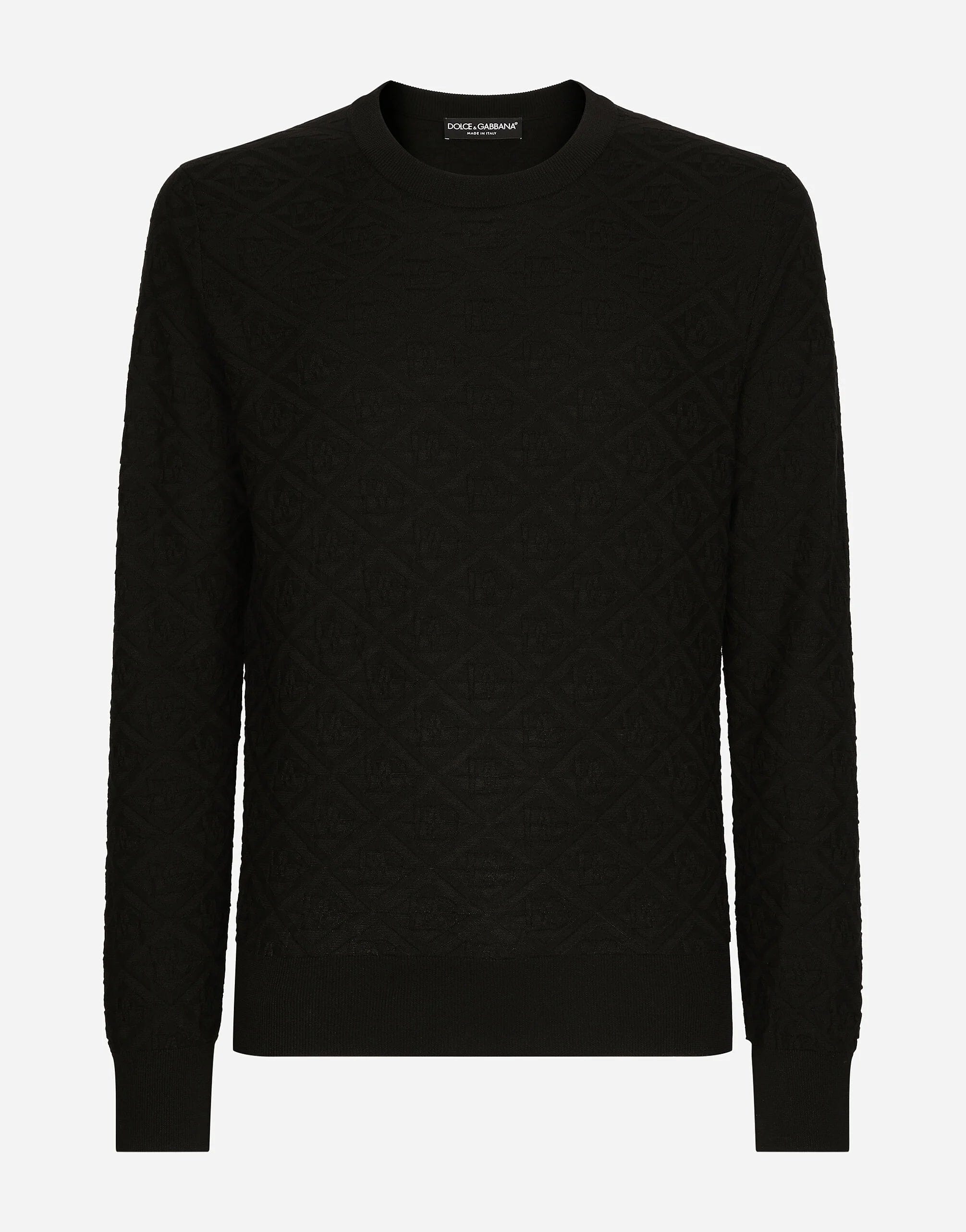 Dolce & Gabbana Silk Sweater With All-Over DG Logo