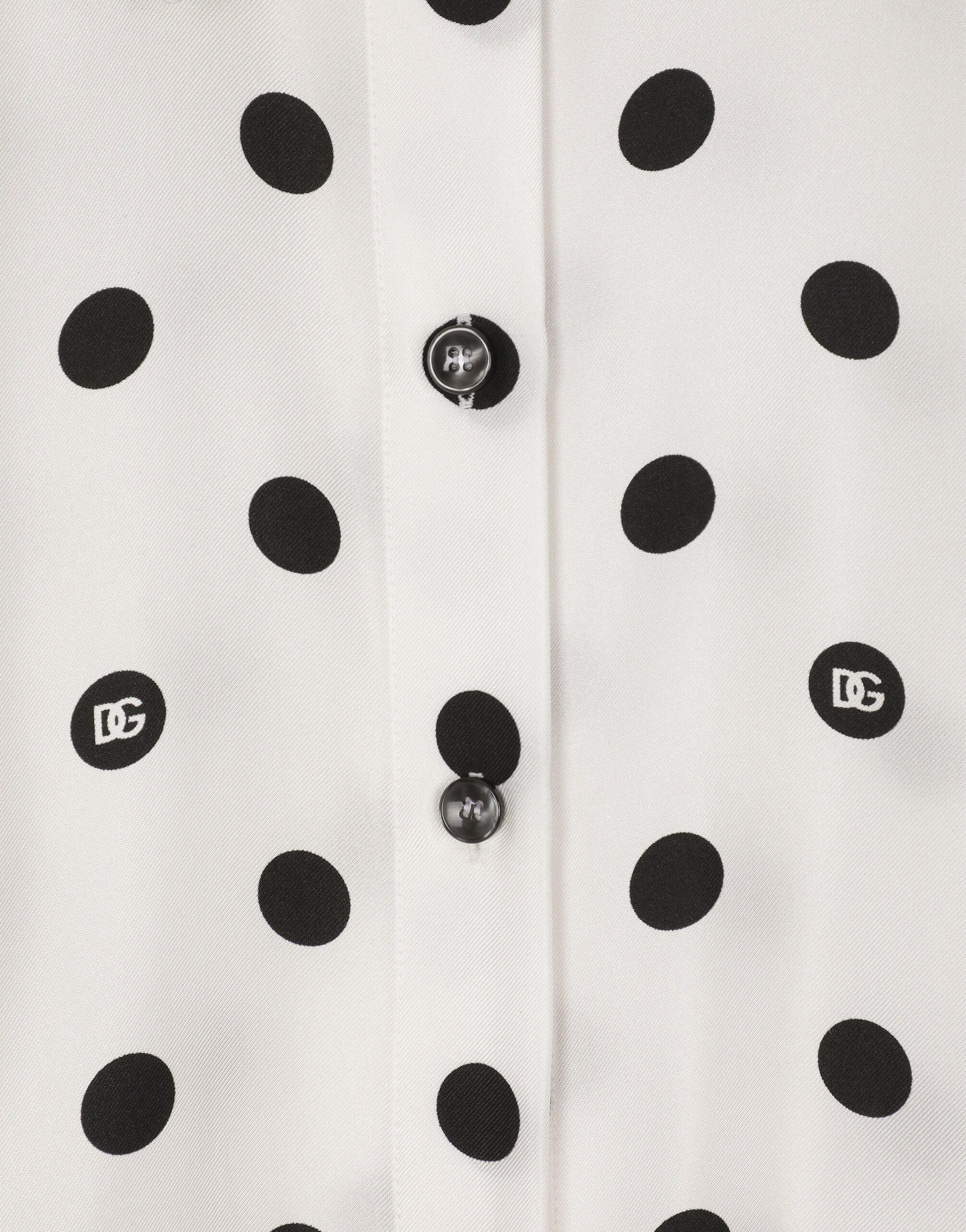 Dolce & Gabbana Silk Twill Shirt With Polka-Dot Print