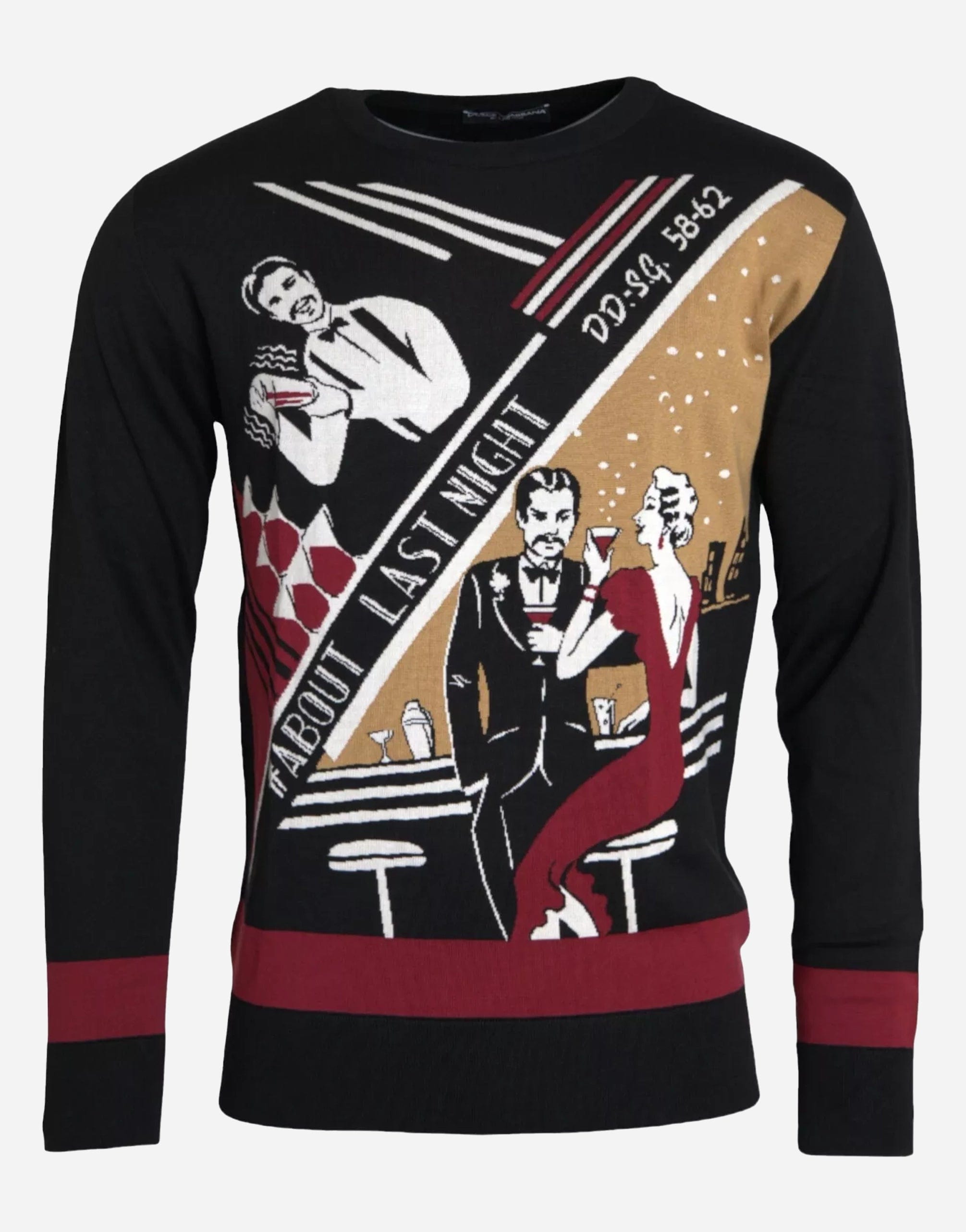 Dolce & Gabbana Silk Vintage Jazz Print Jacquard Sweater