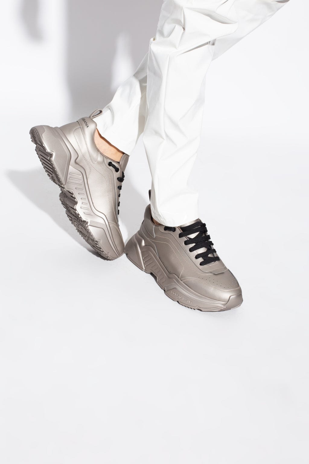 Dolce & Gabbana Silver Daymaster Low-Top Sneakers