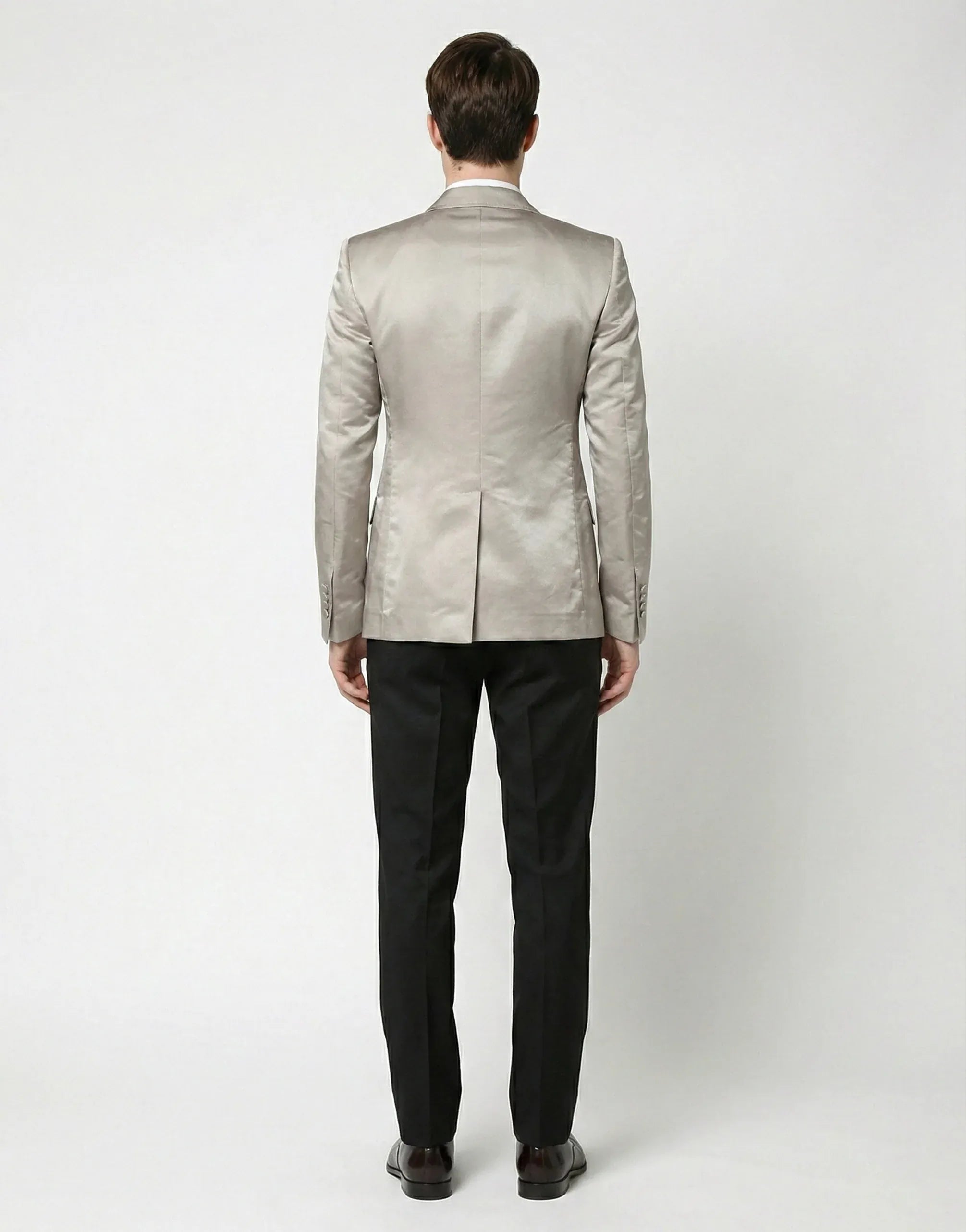 Blazer à simple boutonnage en satin de soie Dolce & Gabbana