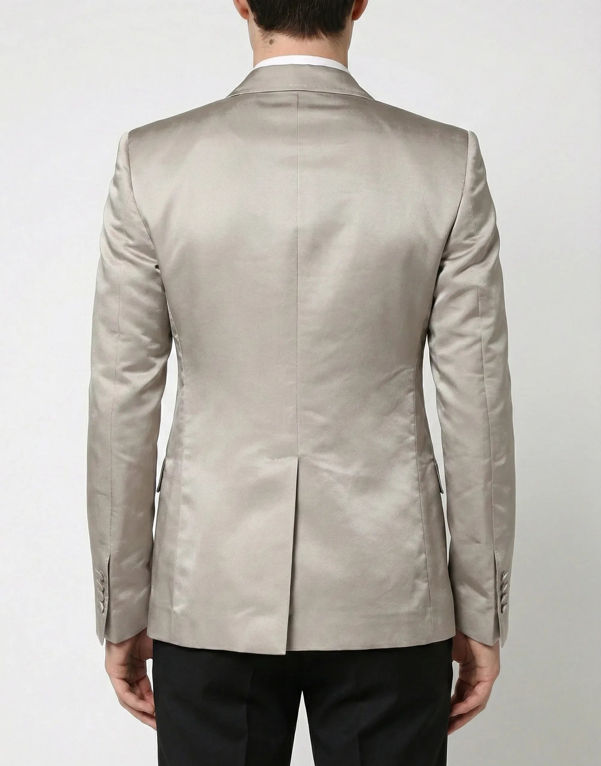 Blazer à simple boutonnage en satin de soie Dolce & Gabbana