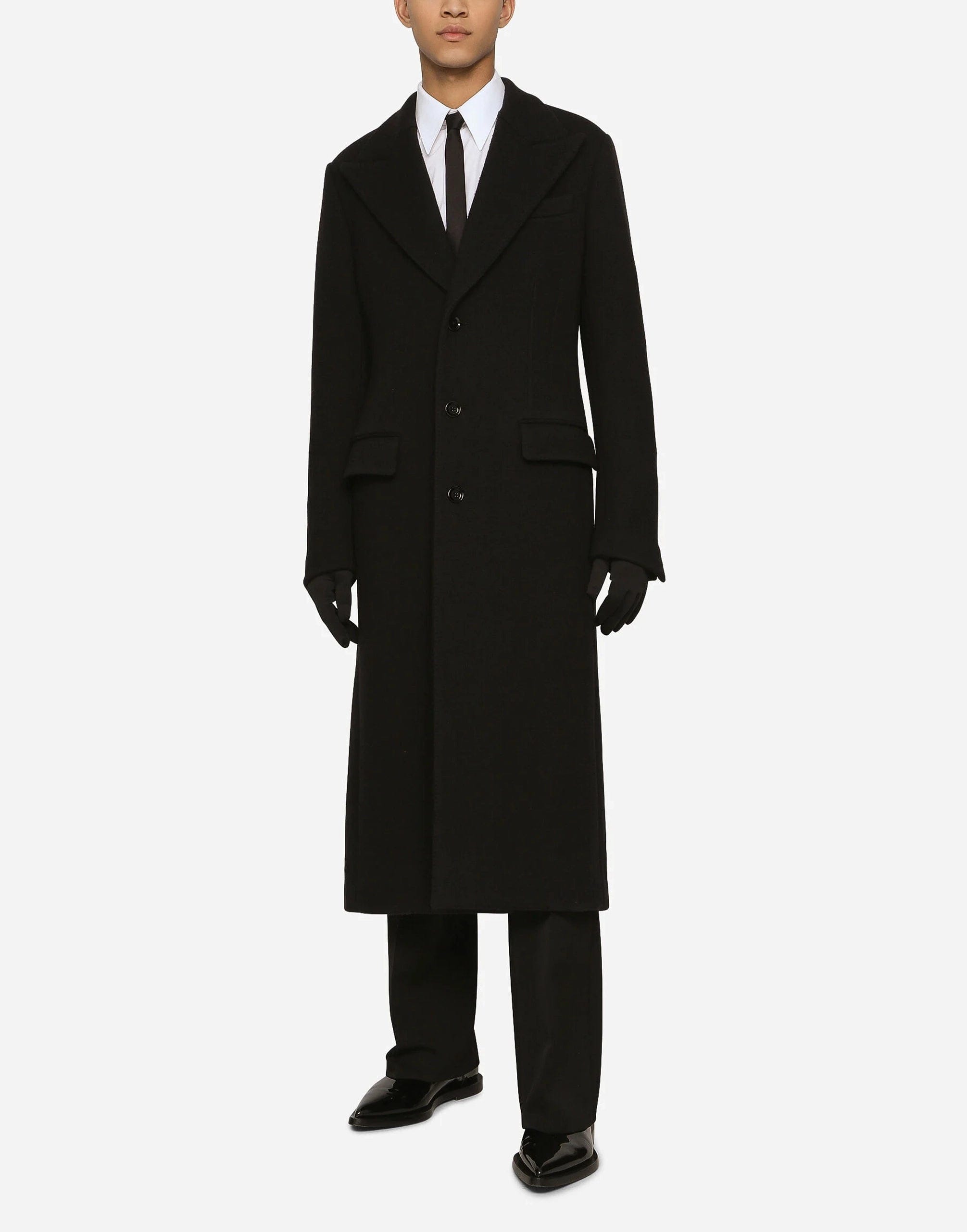 Dolce & Gabbana Single-Breasted Wool Jersey Coat