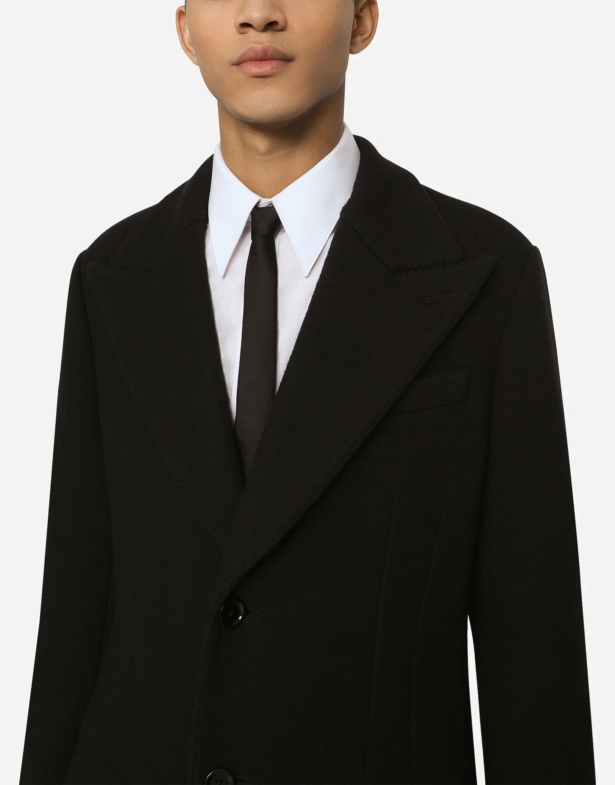 Dolce & Gabbana Single-Breasted Wool Jersey Coat