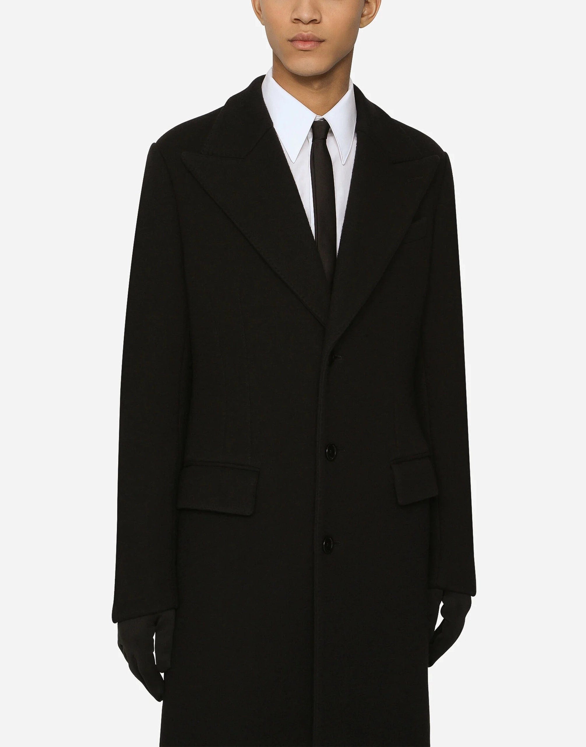 Dolce & Gabbana Single-Breasted Wool Jersey Coat