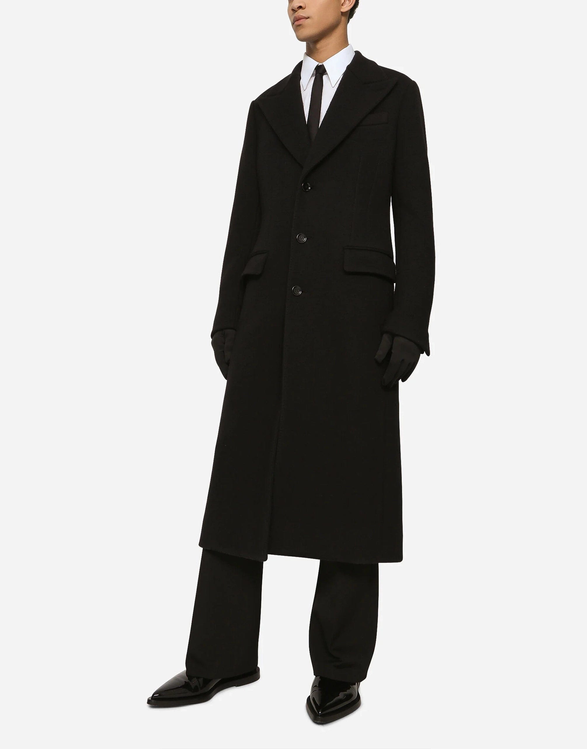 Dolce & Gabbana Single-Breasted Wool Jersey Coat