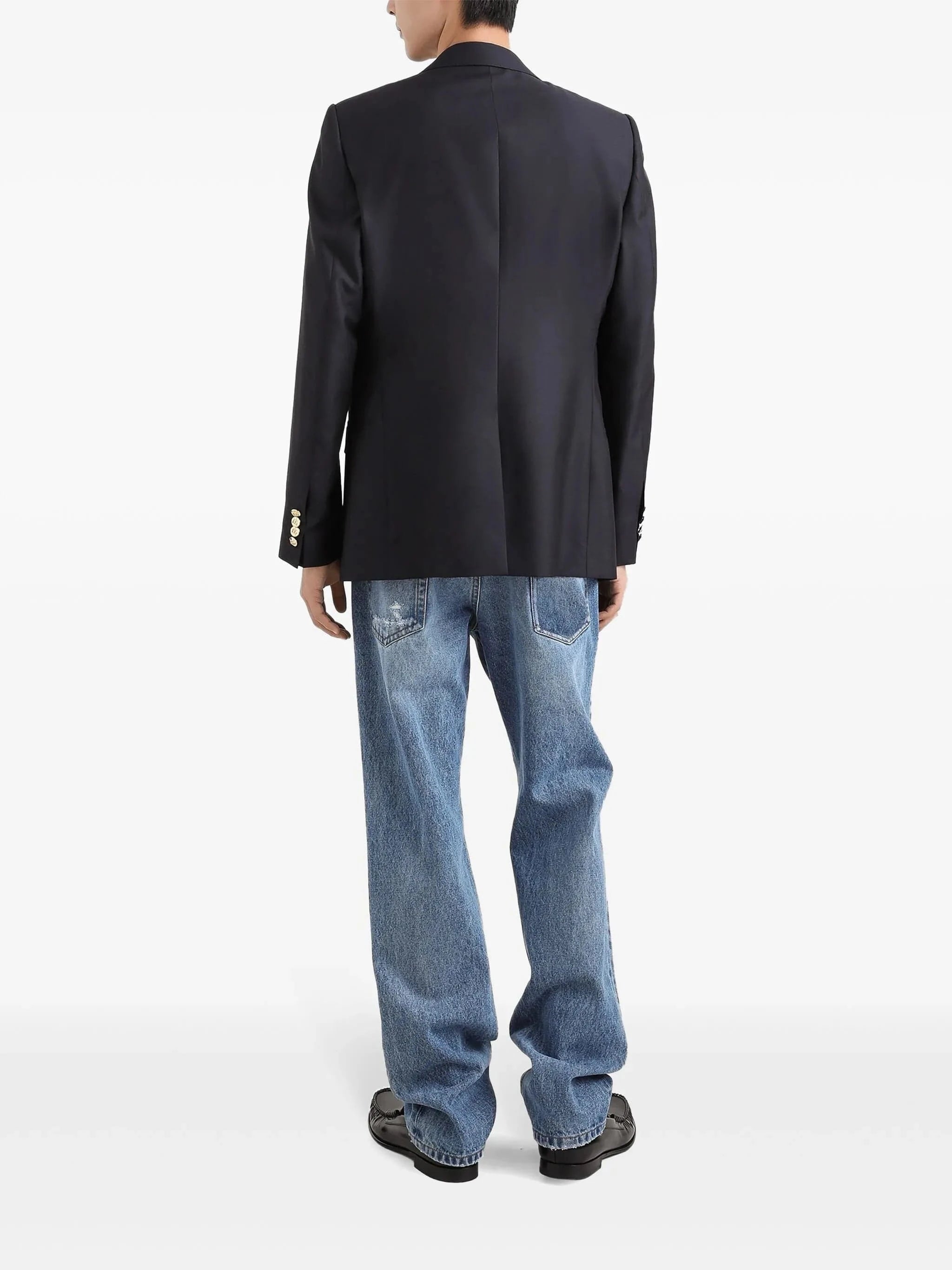 Dolce & Gabbana Single-Breasted Wool-Silk Blazer Jacket