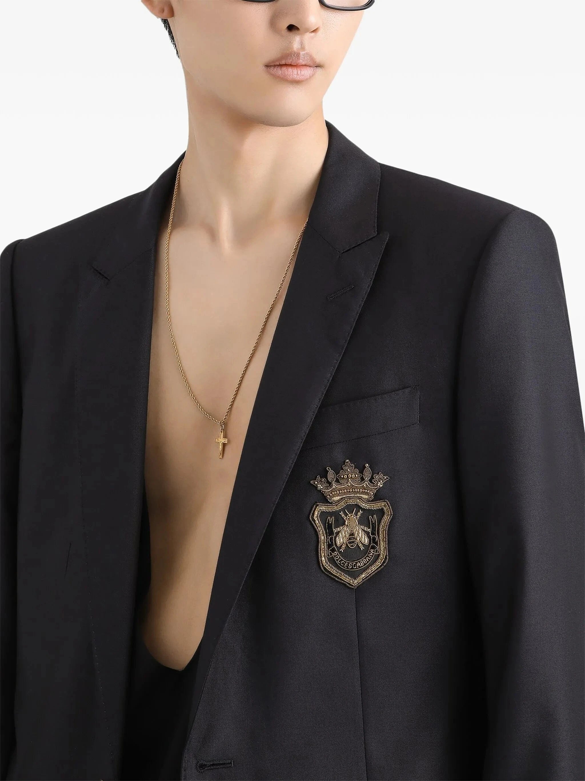 Dolce & Gabbana Single-Breasted Wool-Silk Blazer Jacket