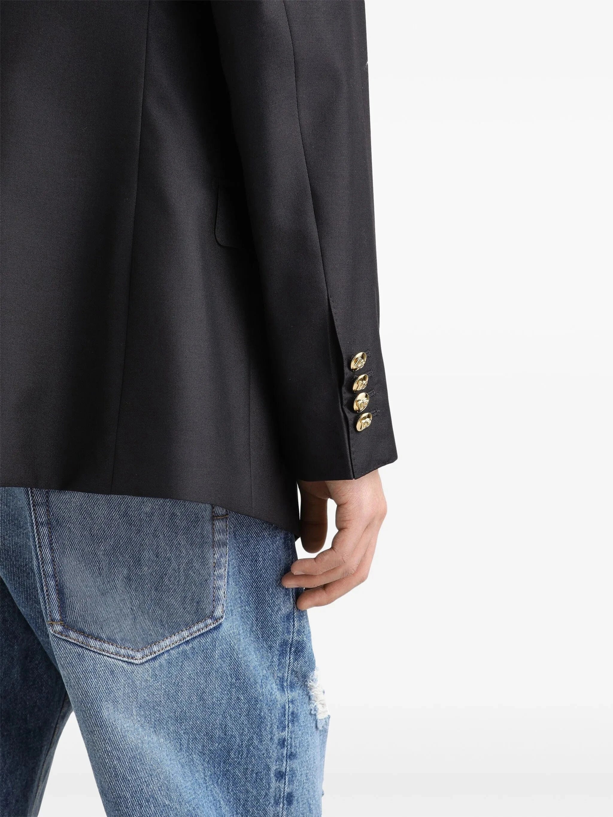 Dolce & Gabbana Single-Breasted Wool-Silk Blazer Jacket