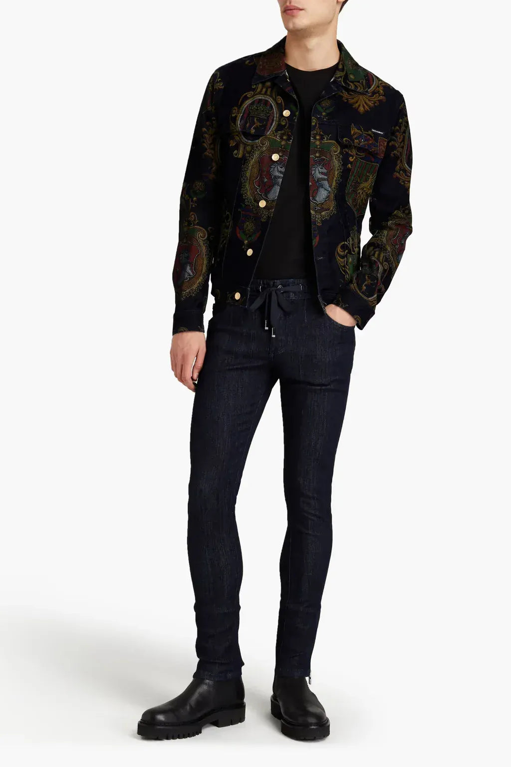 Dolce & Gabbana Skinny-Fit Logo Denim Jeans