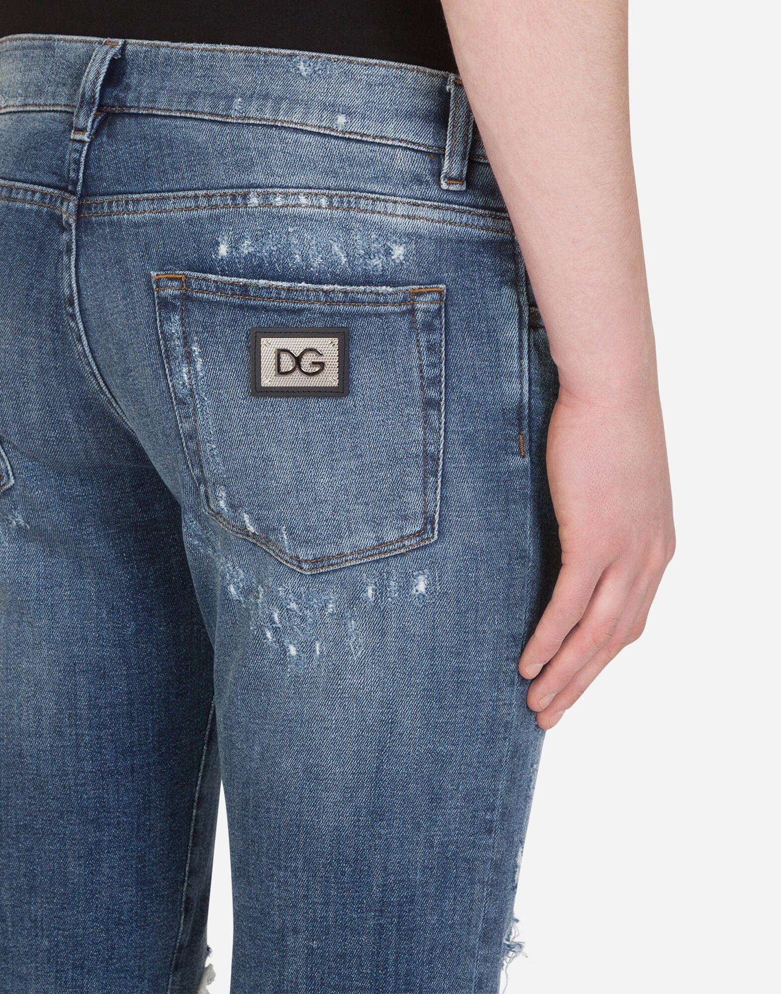 Dolce & Gabbana Skinny Stretch Jeans With Rips