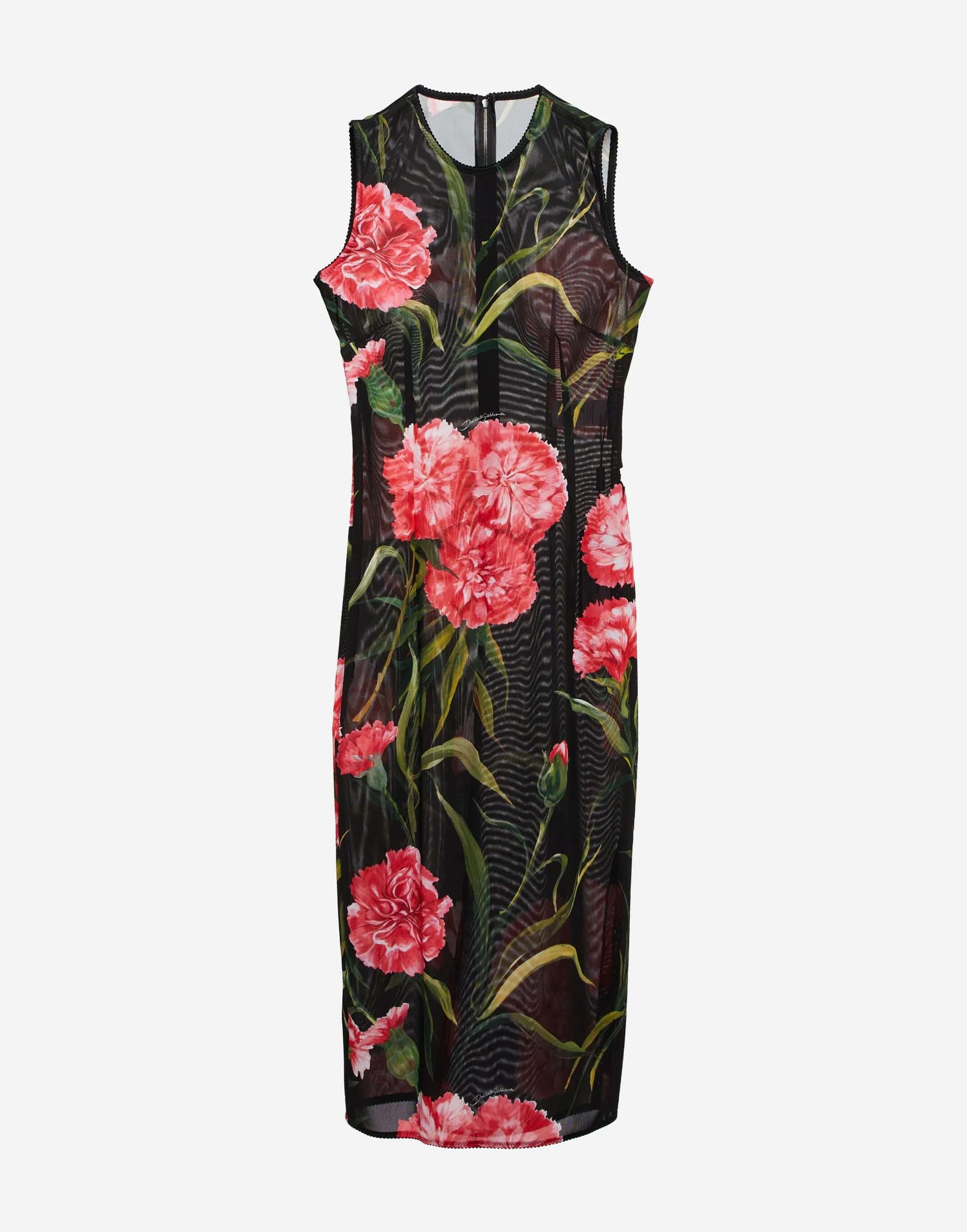 Dolce & Gabbana Sleeveless Floral Midi Dress