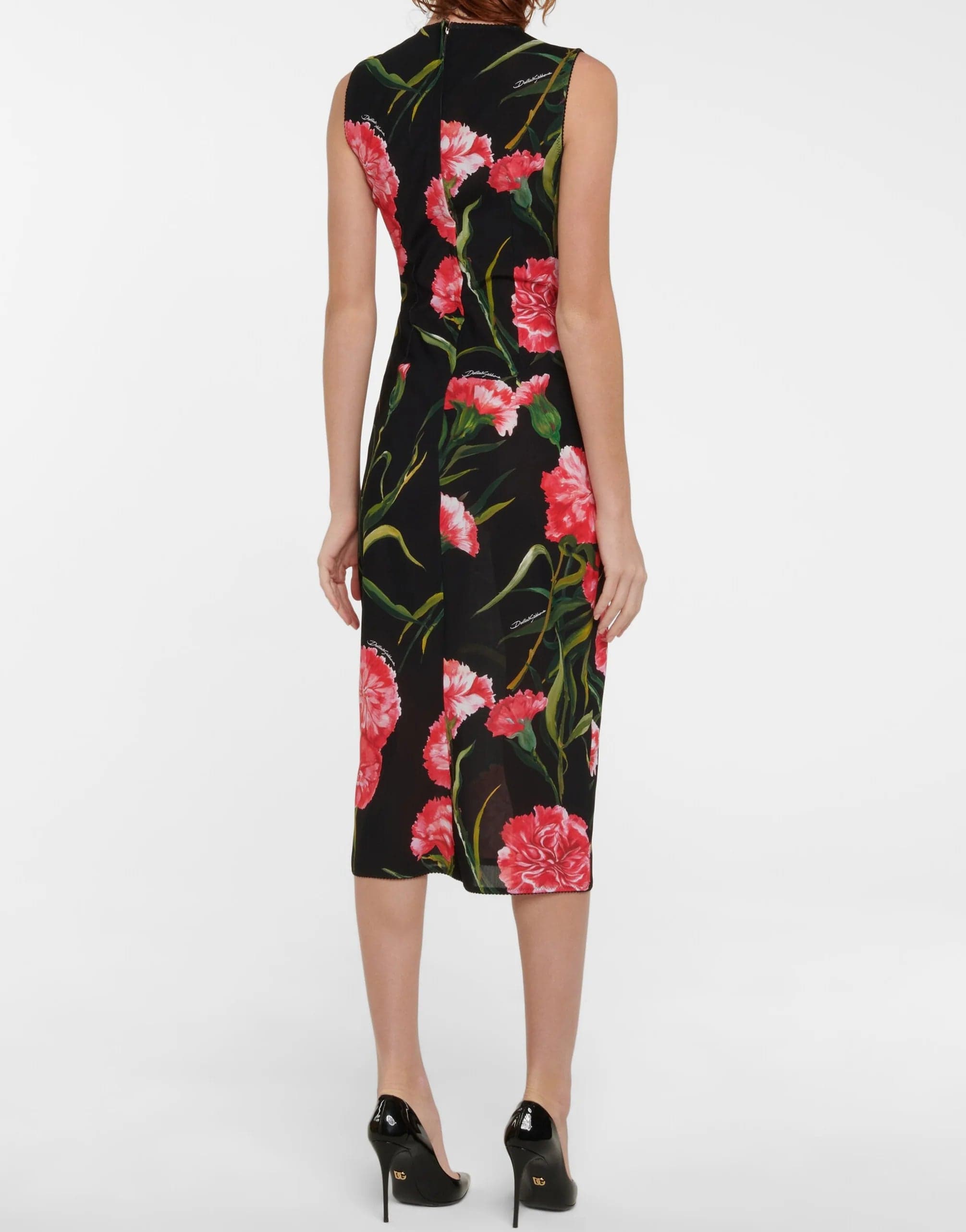 Dolce & Gabbana Sleeveless Floral Midi Dress