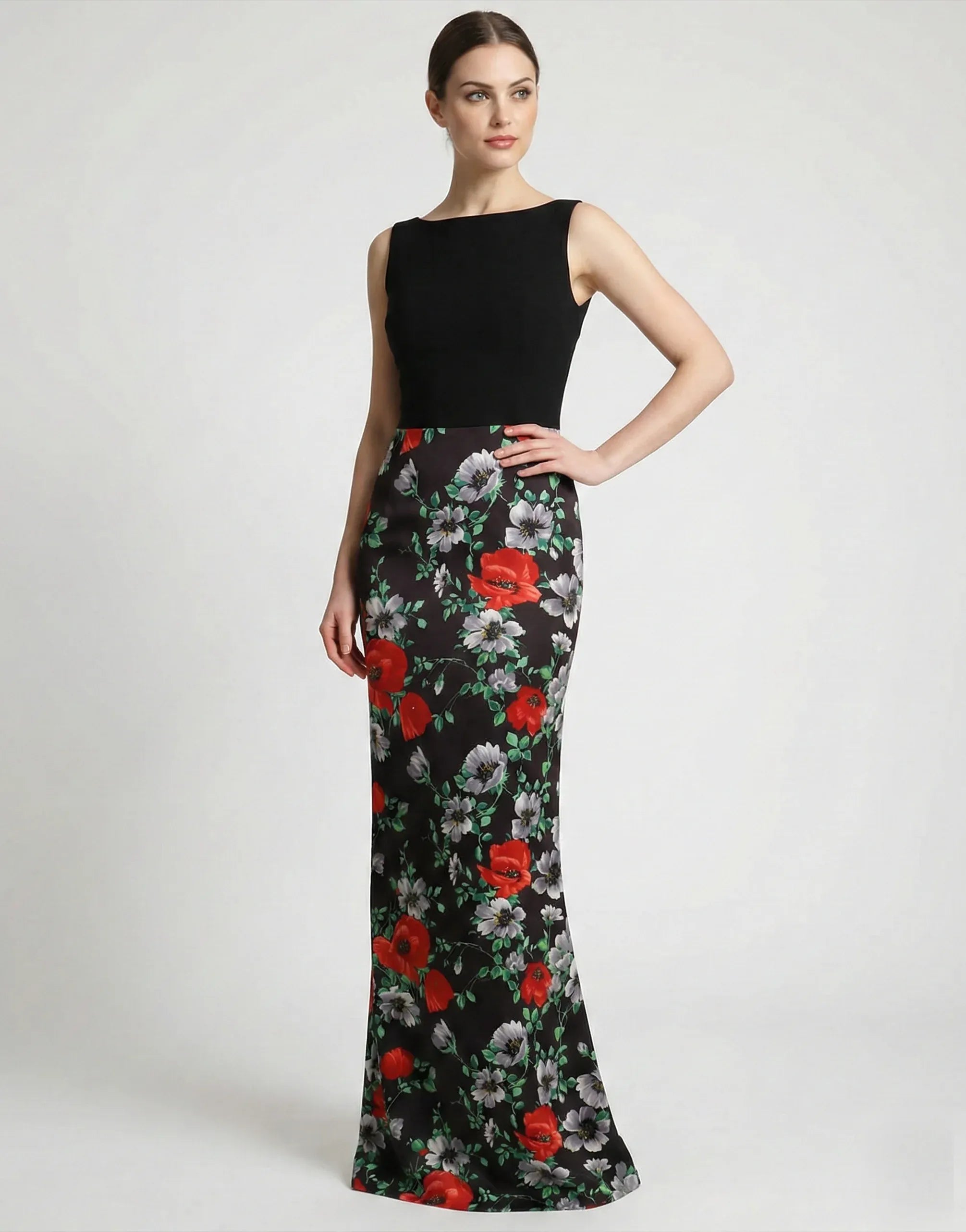 Dolce & Gabbana Sleeveless Floral Print Evening Dress