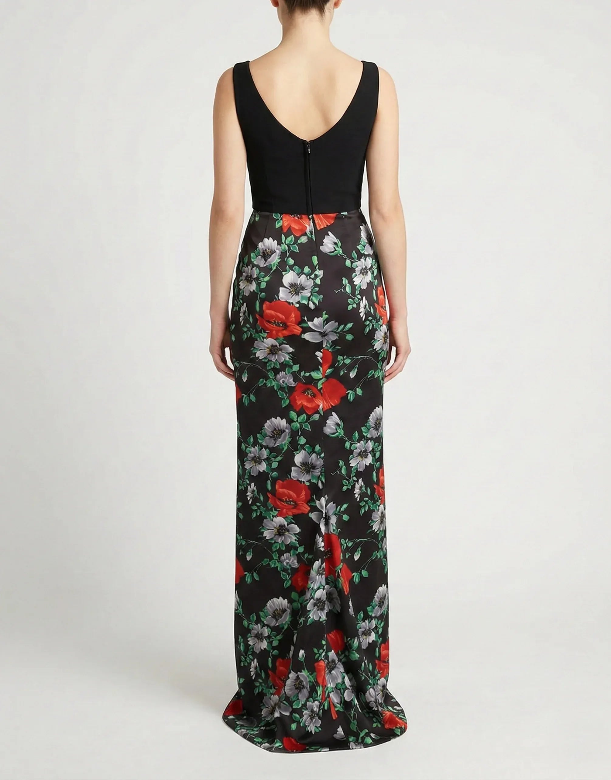 Dolce & Gabbana Sleeveless Floral Print Evening Dress