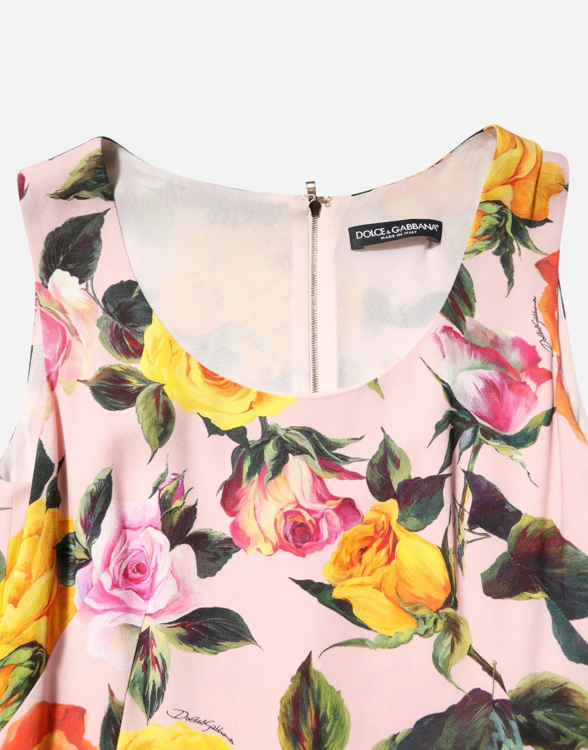 国内発 DOLCE & GABBANA フローラルノースリーブシースドレス Dolce & Gabbana ノースリーブの花柄のシースドレス | Sendegaro US