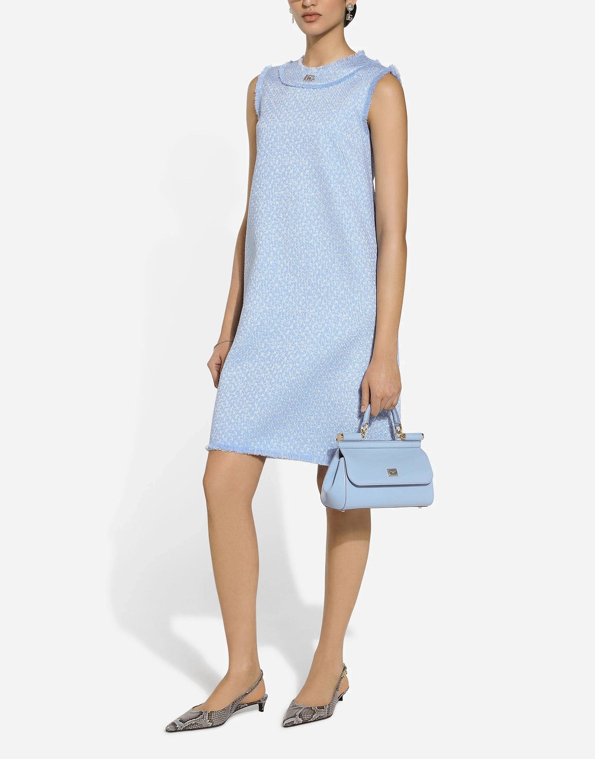 Dolce & Gabbana Sleeveless Raschel Tweed Dress