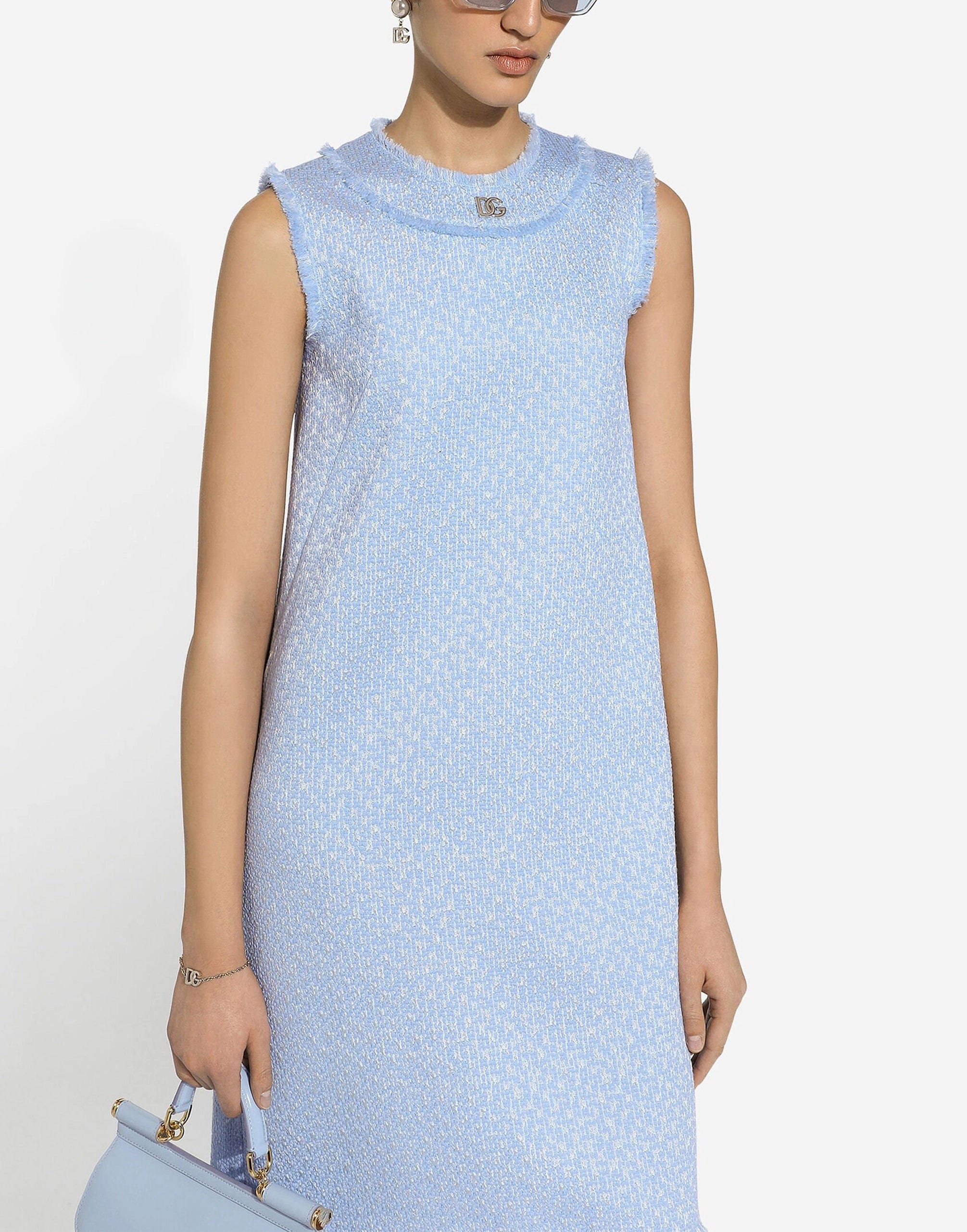 Dolce & Gabbana Sleeveless Raschel Tweed Dress