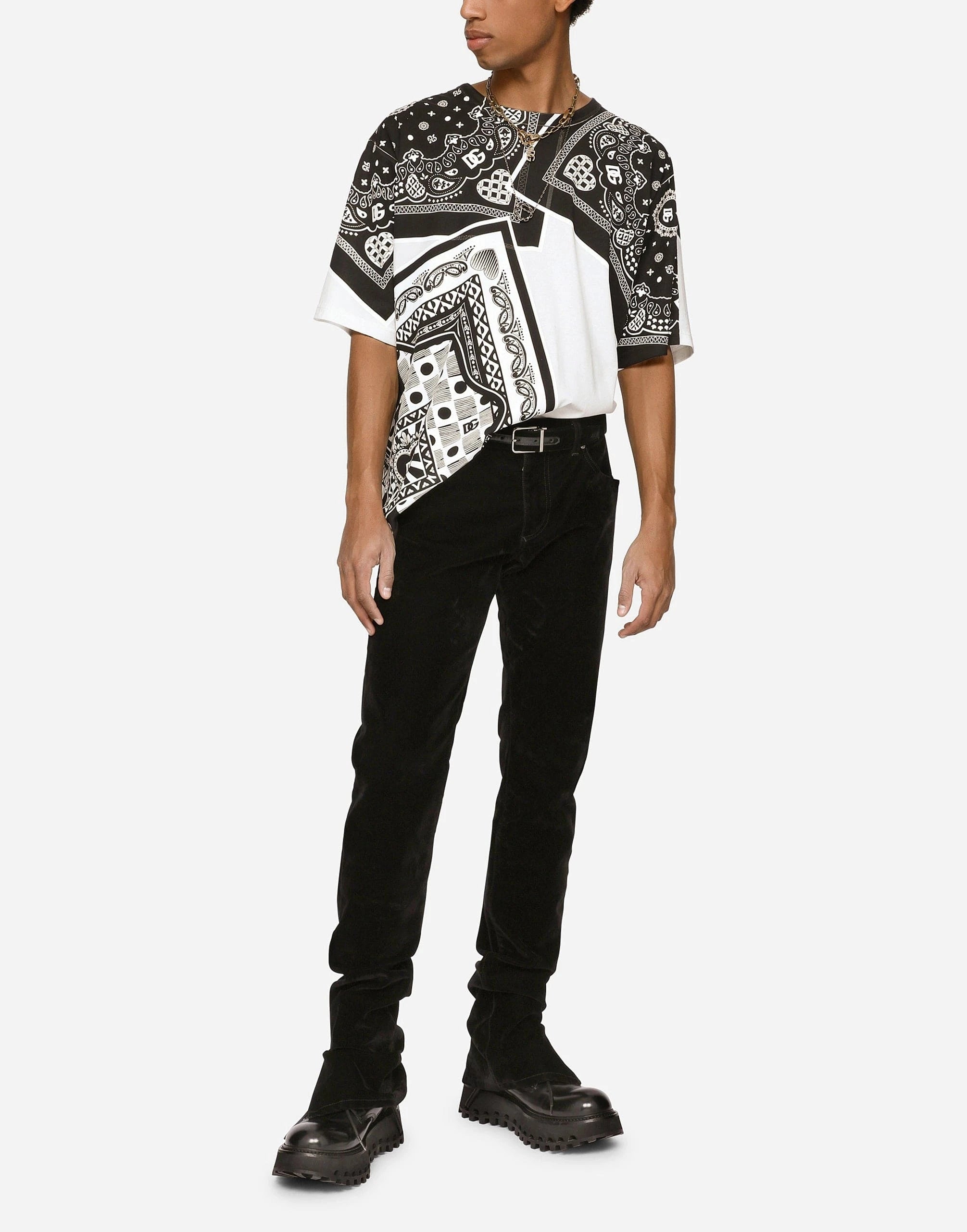 Dolce & Gabbana Slim-Fit Flocked Jeans