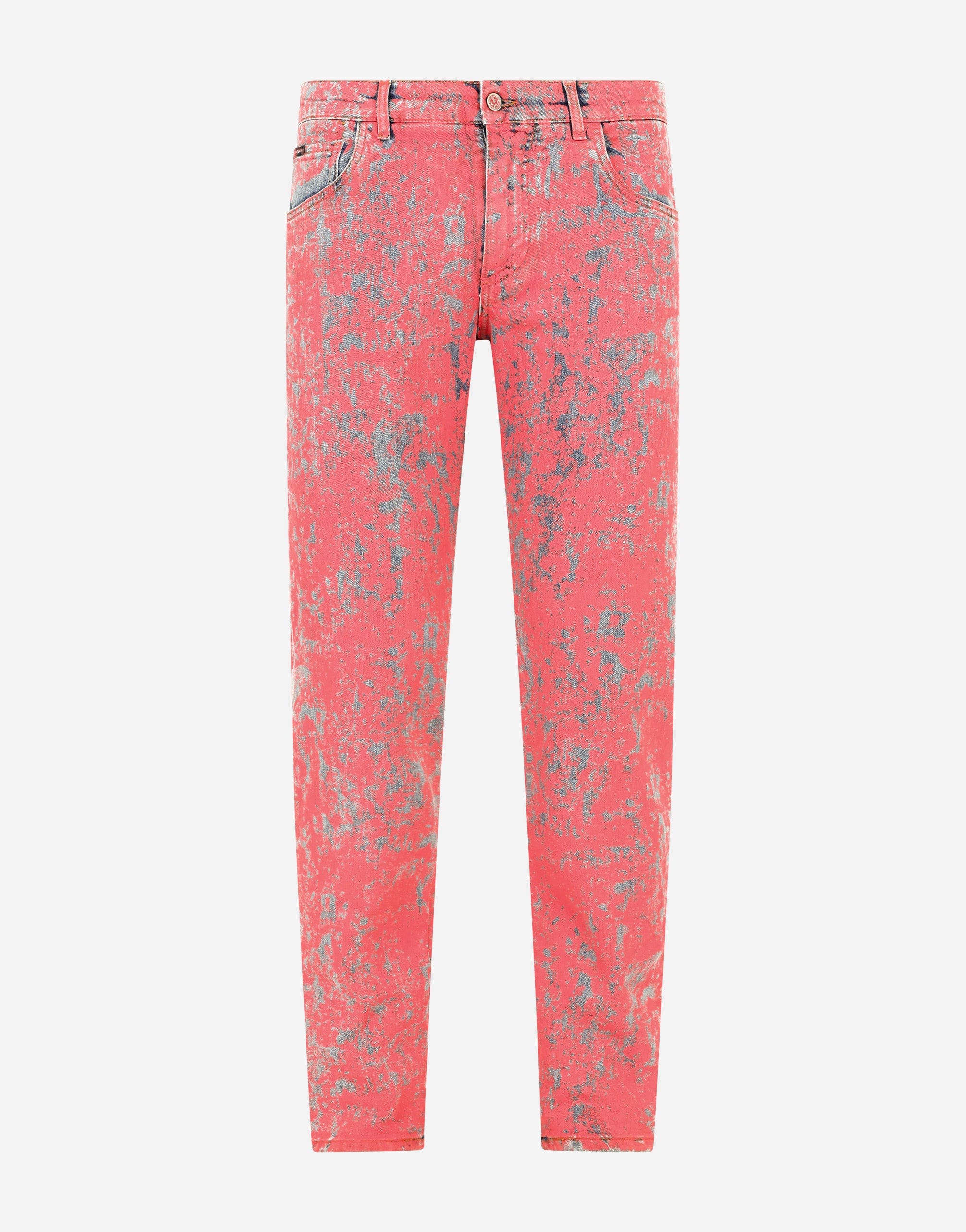 Dolce & Gabbana Flocked Leopard-Print Slim-Fit Jeans