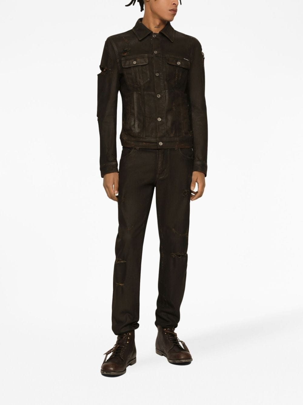 Dolce & Gabbana Slim-Fit Waxed Stretch Denim Jeans