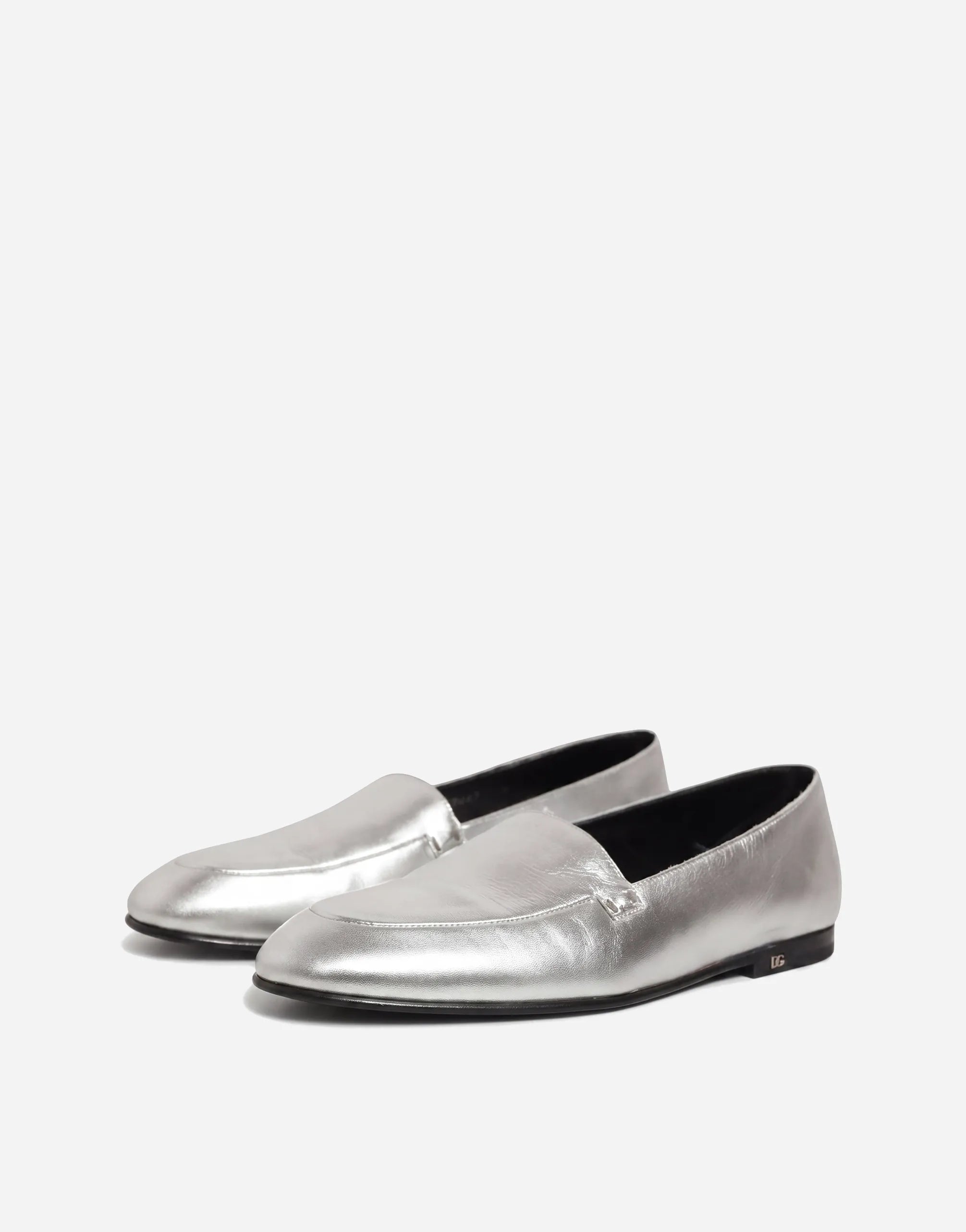 Dolce & Gabbana Slip-On Metallic Leather Loafers - alternate view