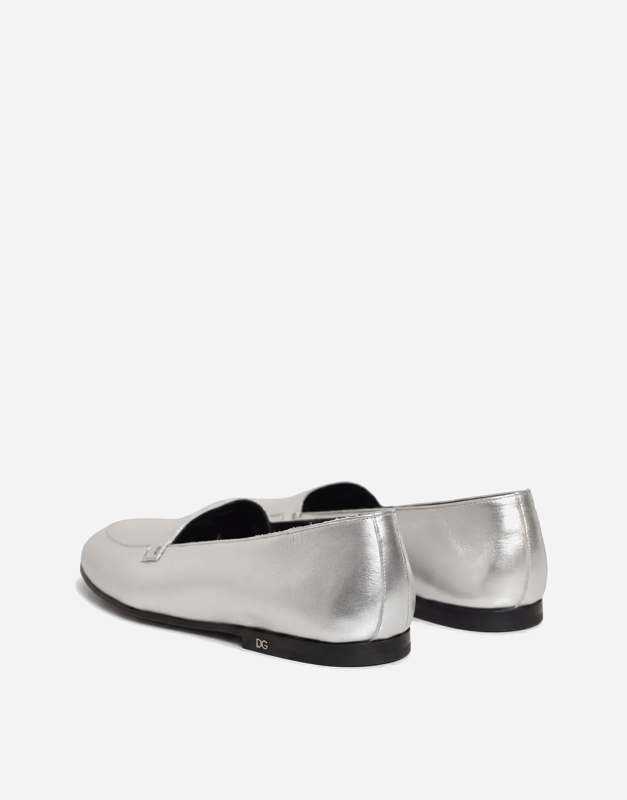 Dolce & Gabbana Dolce & Gabbana Slip-On Metallic Leather Loafers