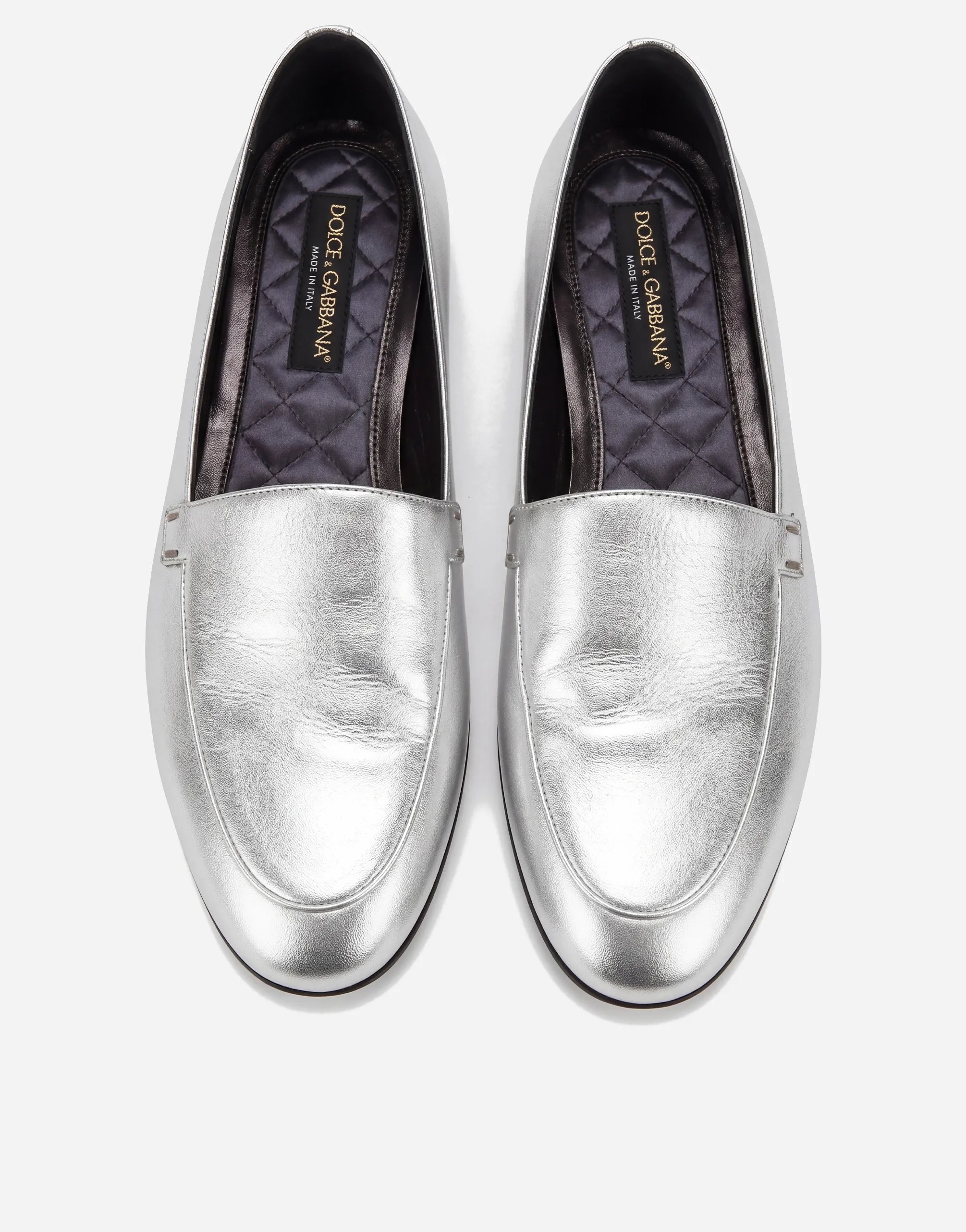 Dolce & Gabbana Dolce & Gabbana Slip-On Metallic Leather Loafers