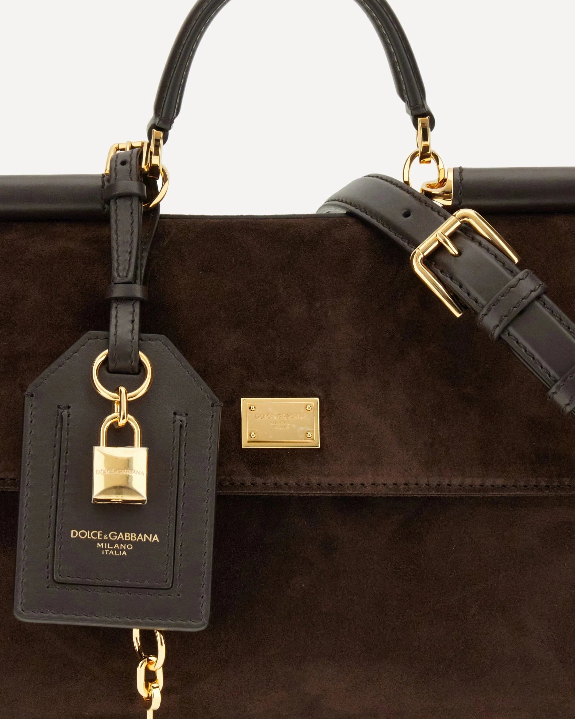 Dolce & Gabbana Small Sicily Suede Shoulder Bag