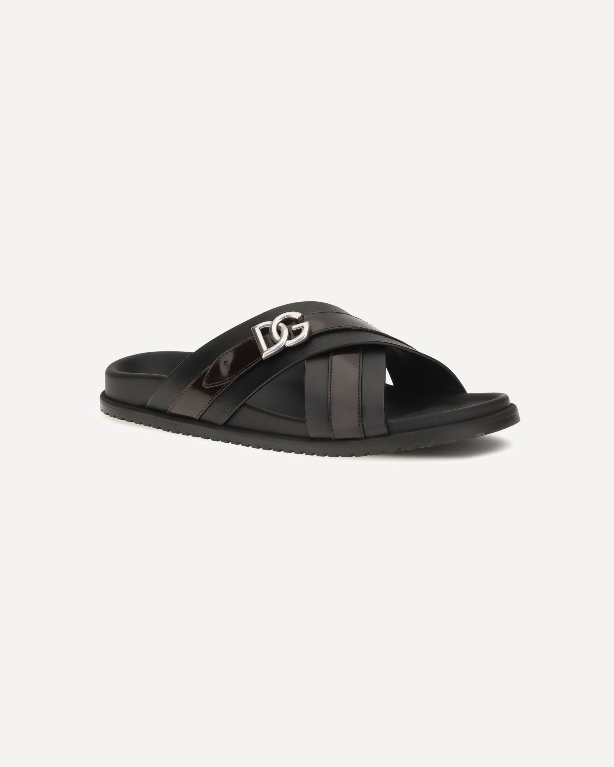 Dolce & Gabbana Smooth Calf Leather Slide Sandals - alternate view